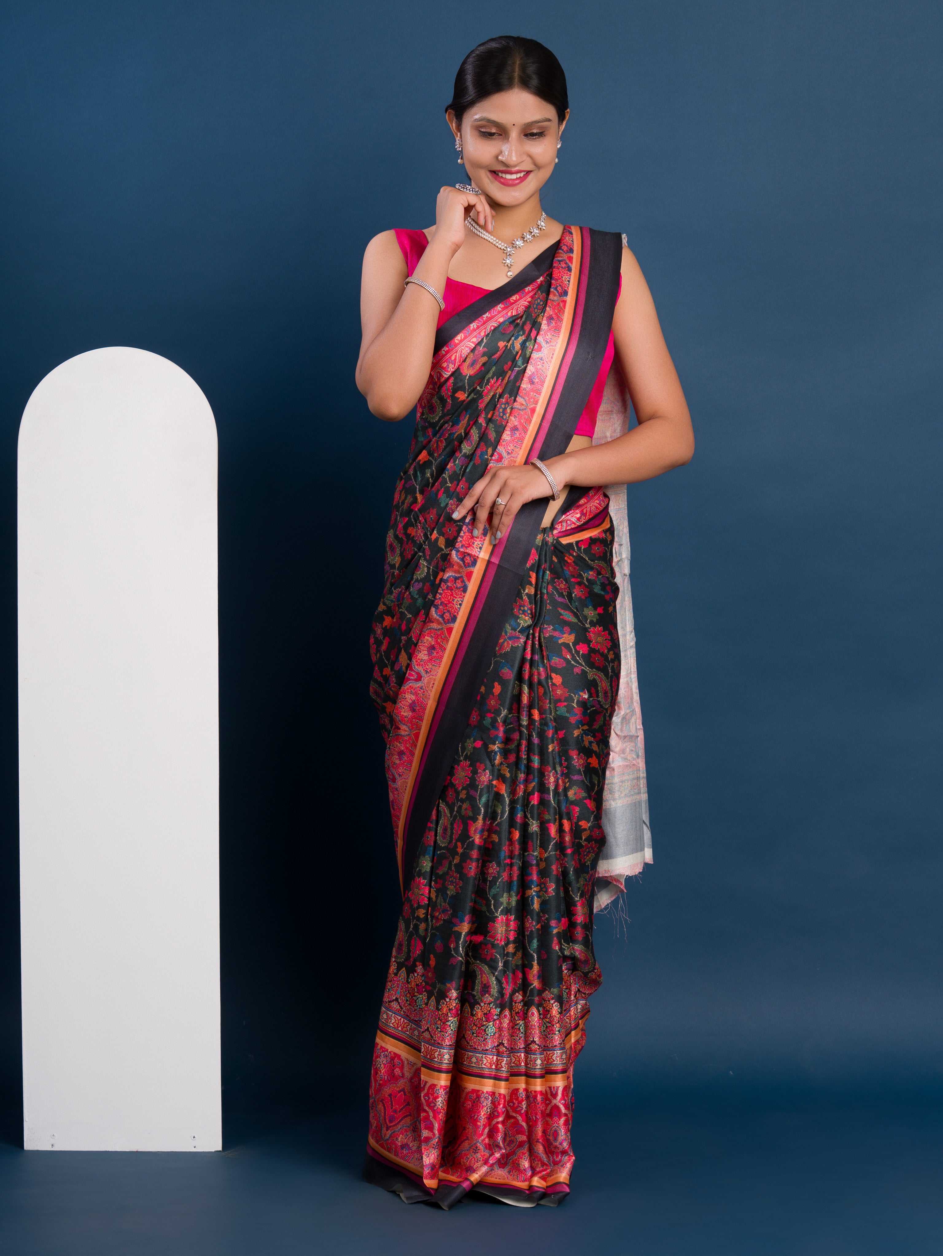Pashmina Soft Silk Pashmina Style With Digital Print Work Saree under 2000