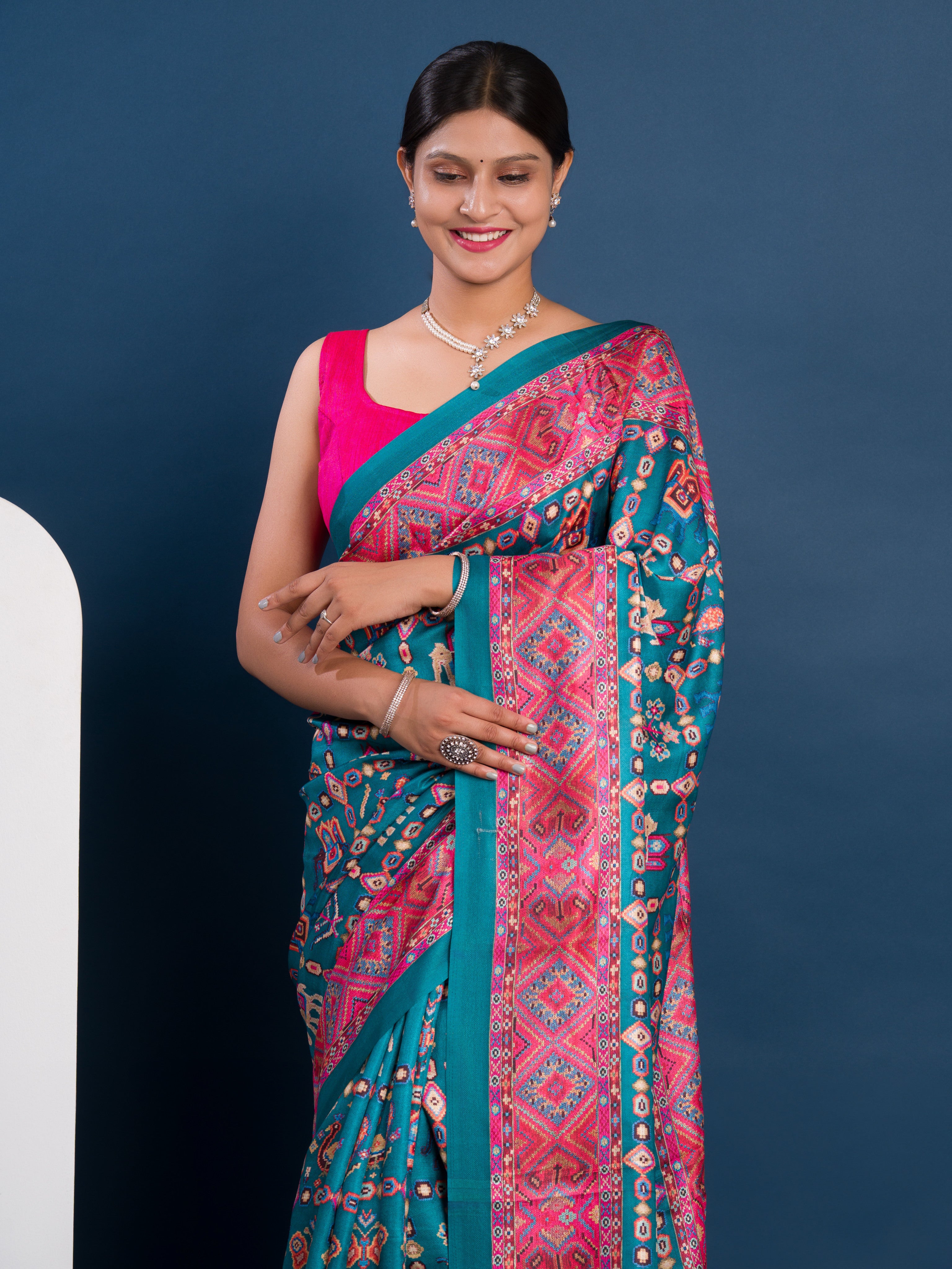 Pashmina Style With Digital Print Work Saree