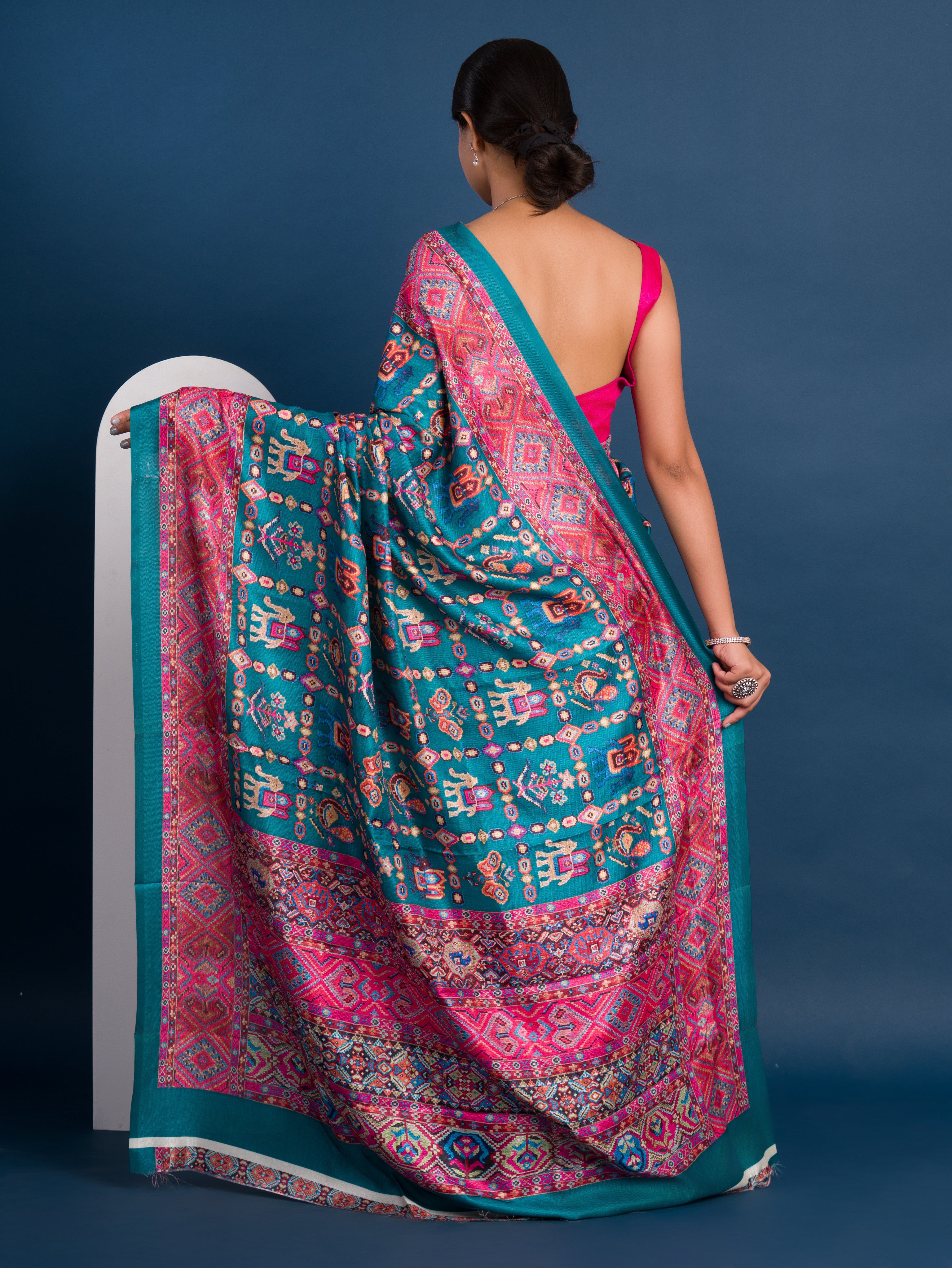 Pashmina Style With Digital Print Work Saree