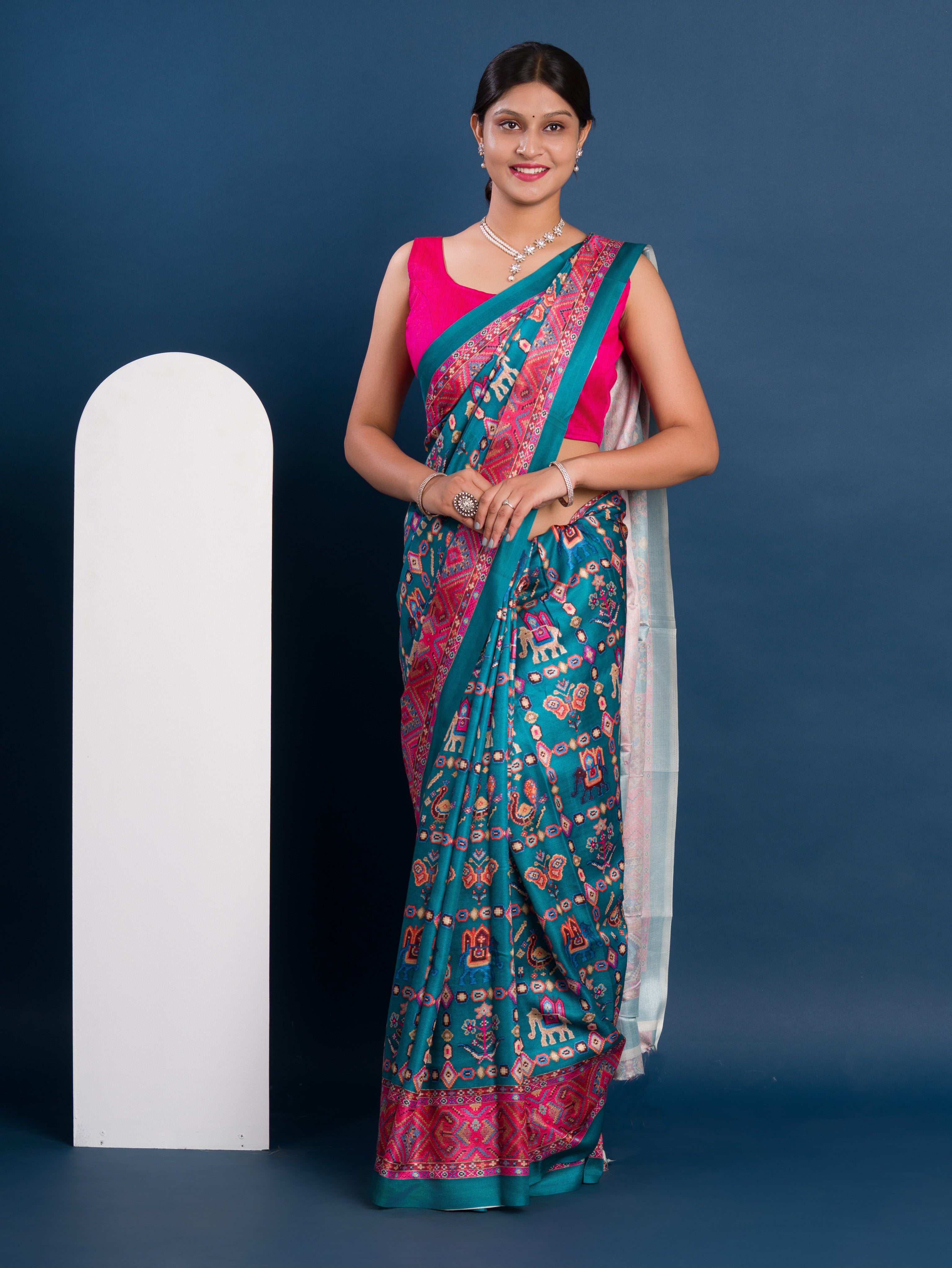 Pashmina Style With Digital Print Work Saree