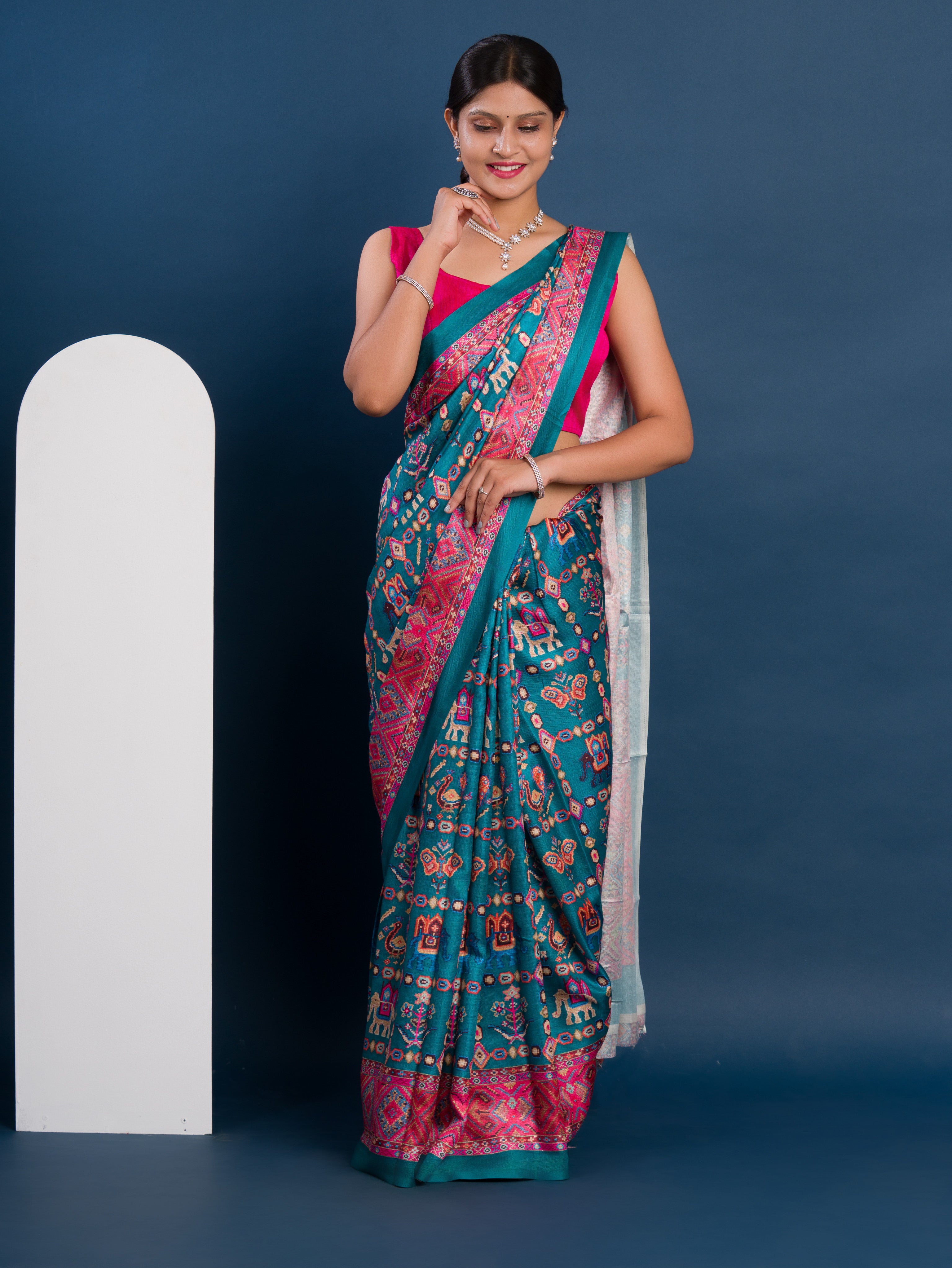 Pashmina Style With Digital Print Work Saree