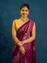 By Bandhani Saree With Traditional Wear