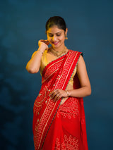 By Bandhani Saree With Traditional Wear