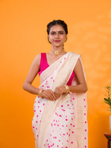 By New Simple Stylish Bandhani Saree With Casual Wear