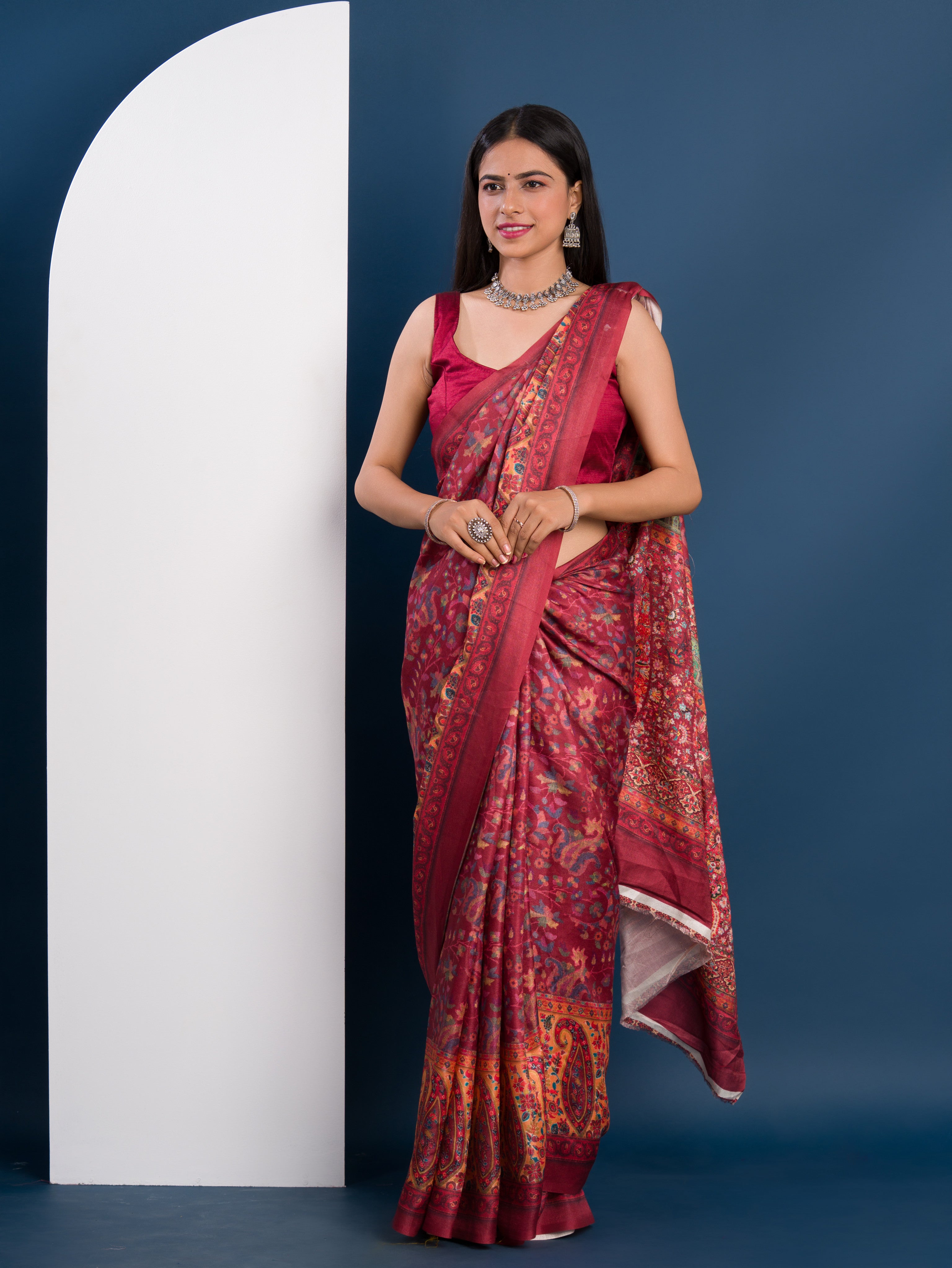 Pashmina Style With Digital Print Work Saree