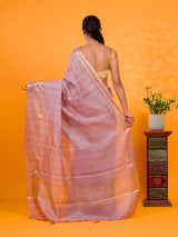 Tissue Silk Banarasi style With Zari border Work Saree