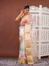 By Printed Saree With Festive wear