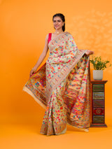 Cotton Silk Kashmiri Style With Meenakari weavingwork Saree