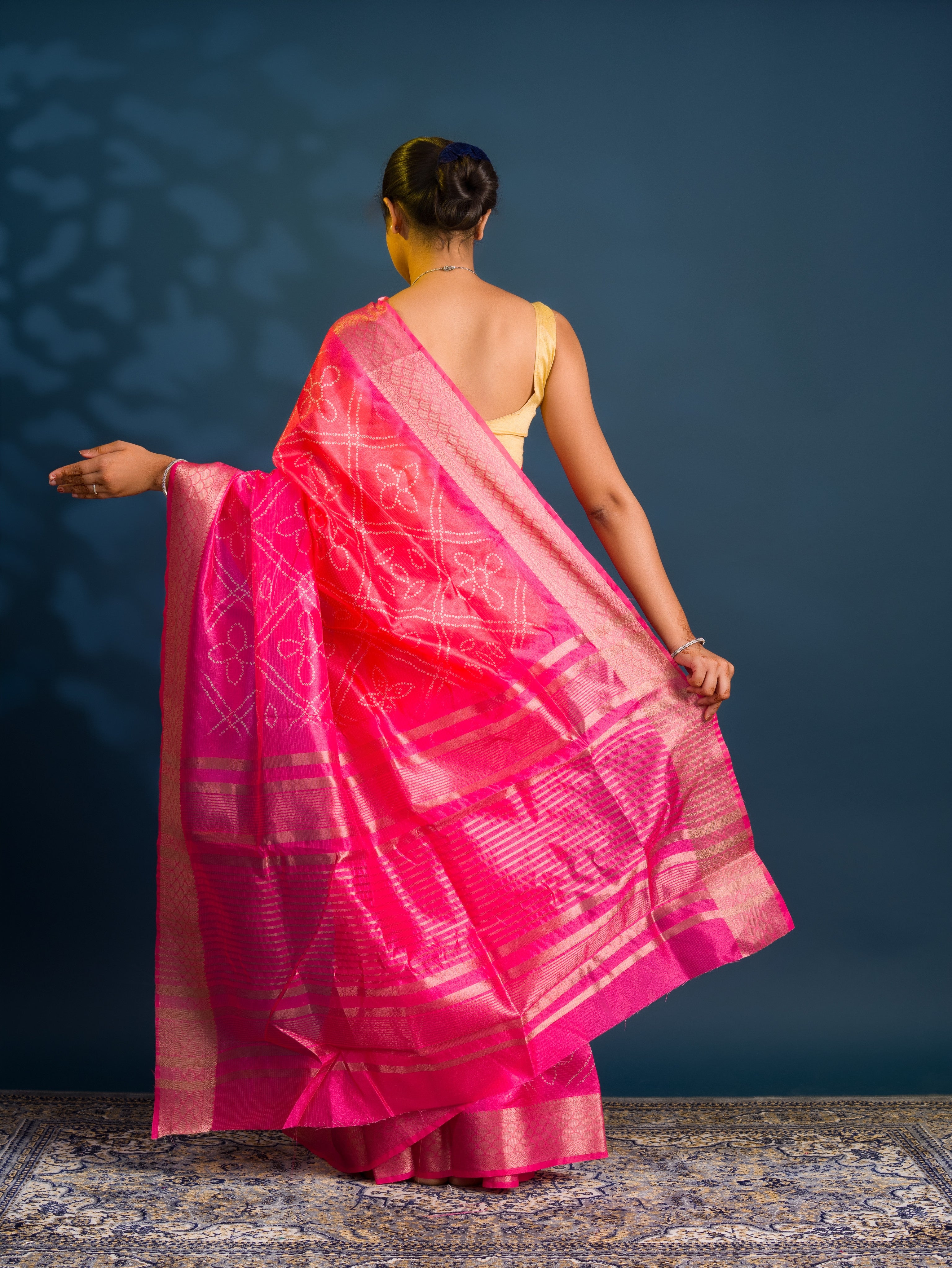 By Bandhani Saree With Festive Wear