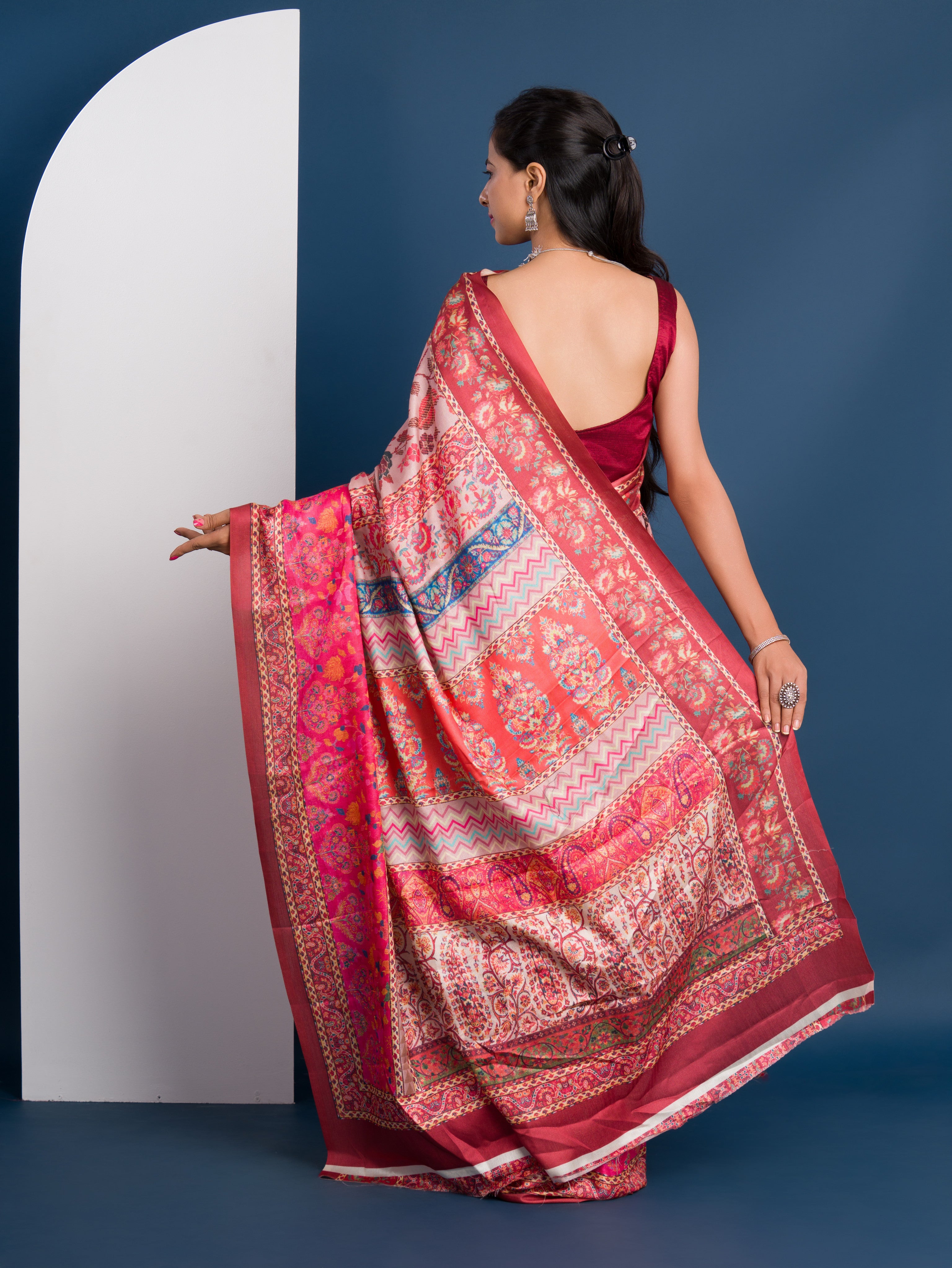 Pashmina Soft Silk Pashmina Style With Digital Print Work Saree under 2000