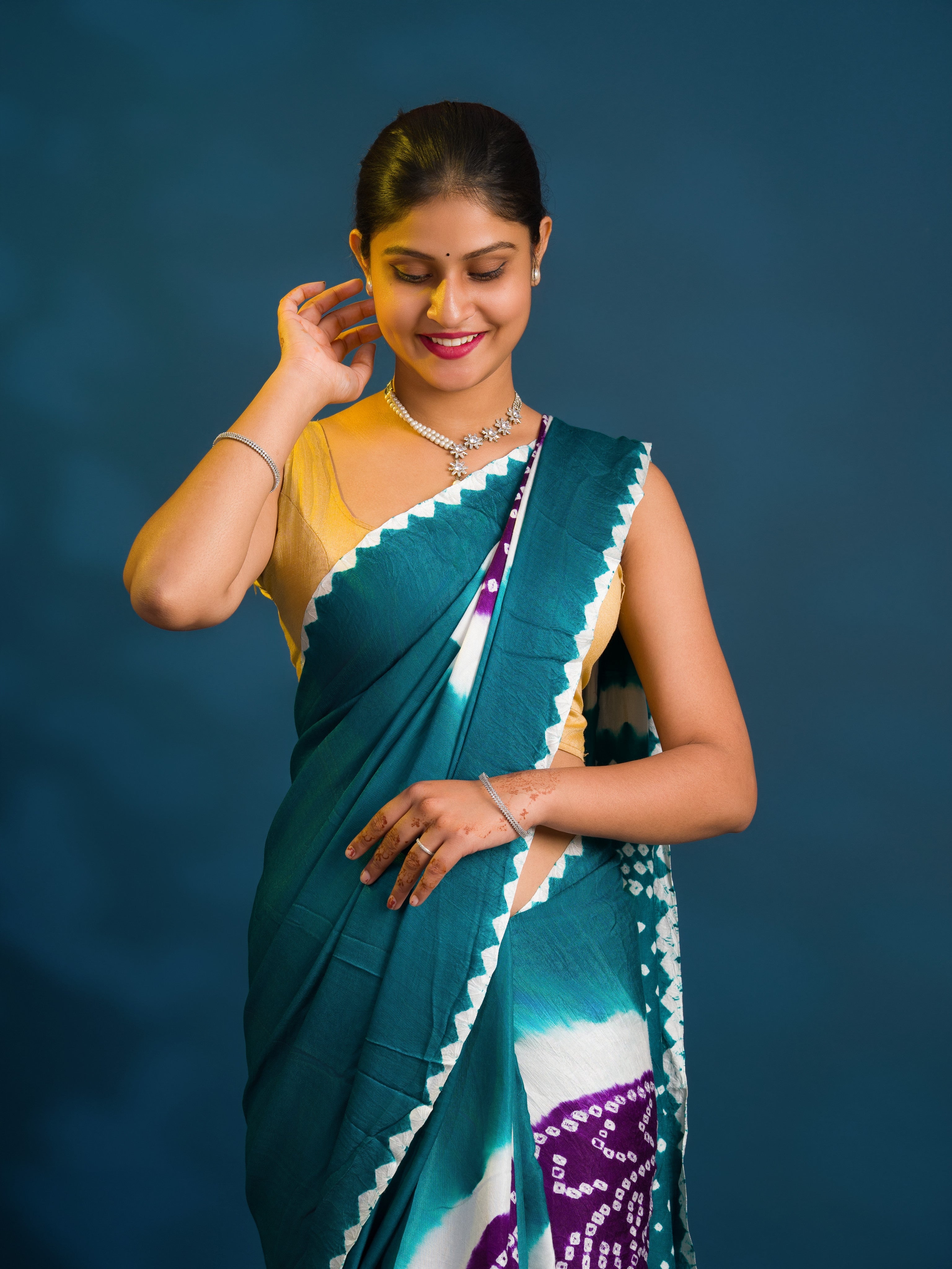 By Bandhani Saree With Festive Wear