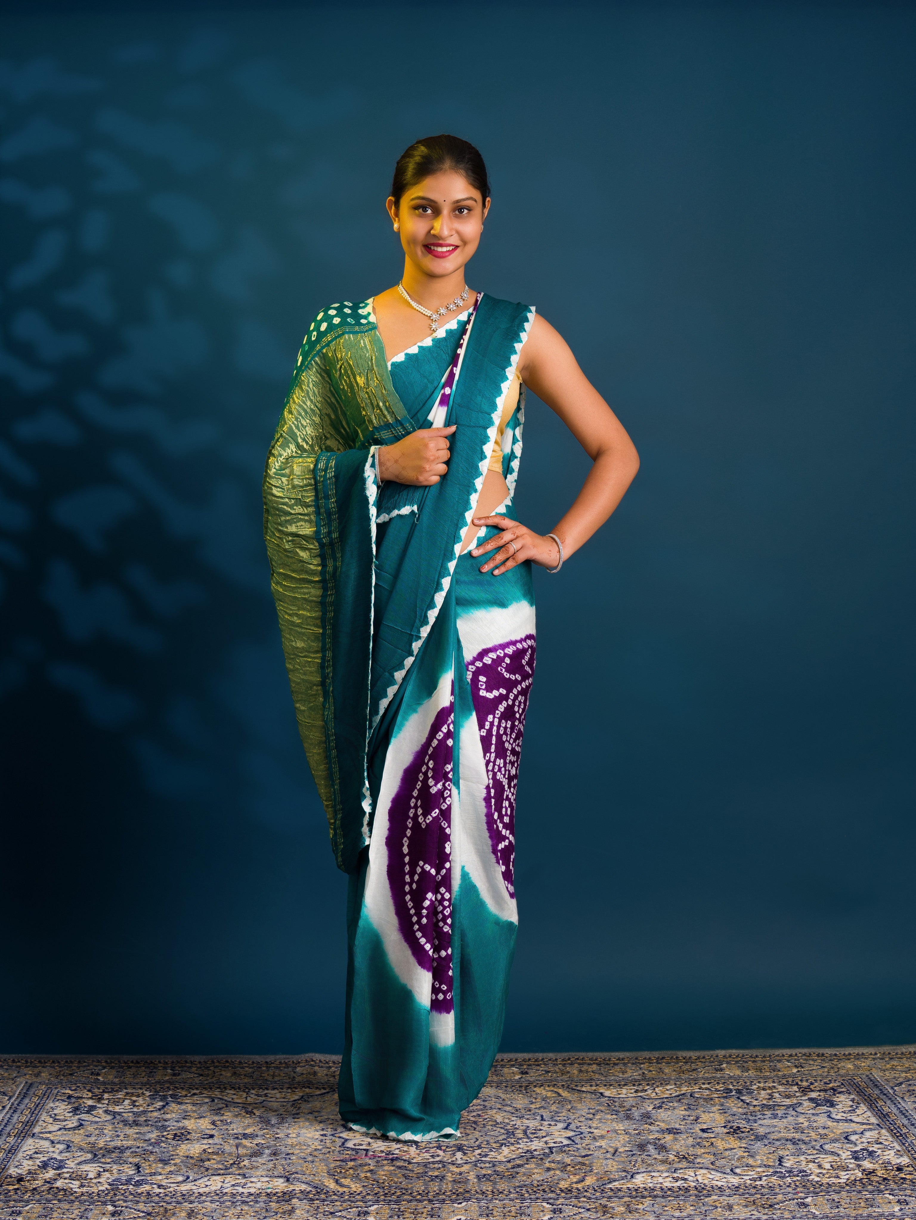 By Bandhani Saree With Festive Wear