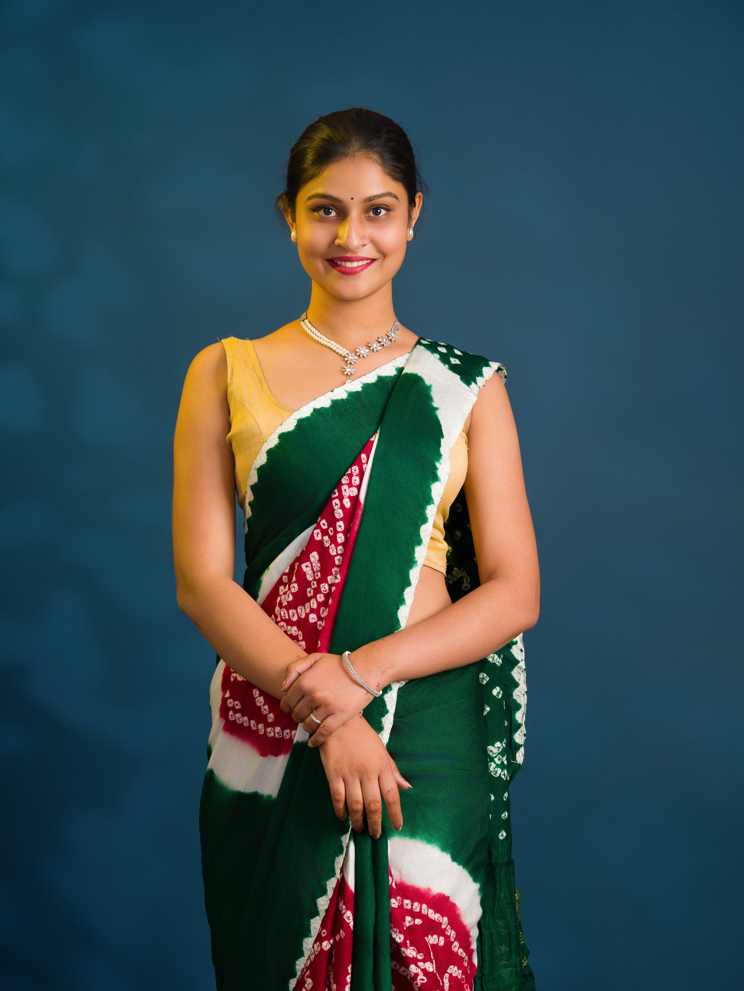 By Bandhani Saree With Festive Wear