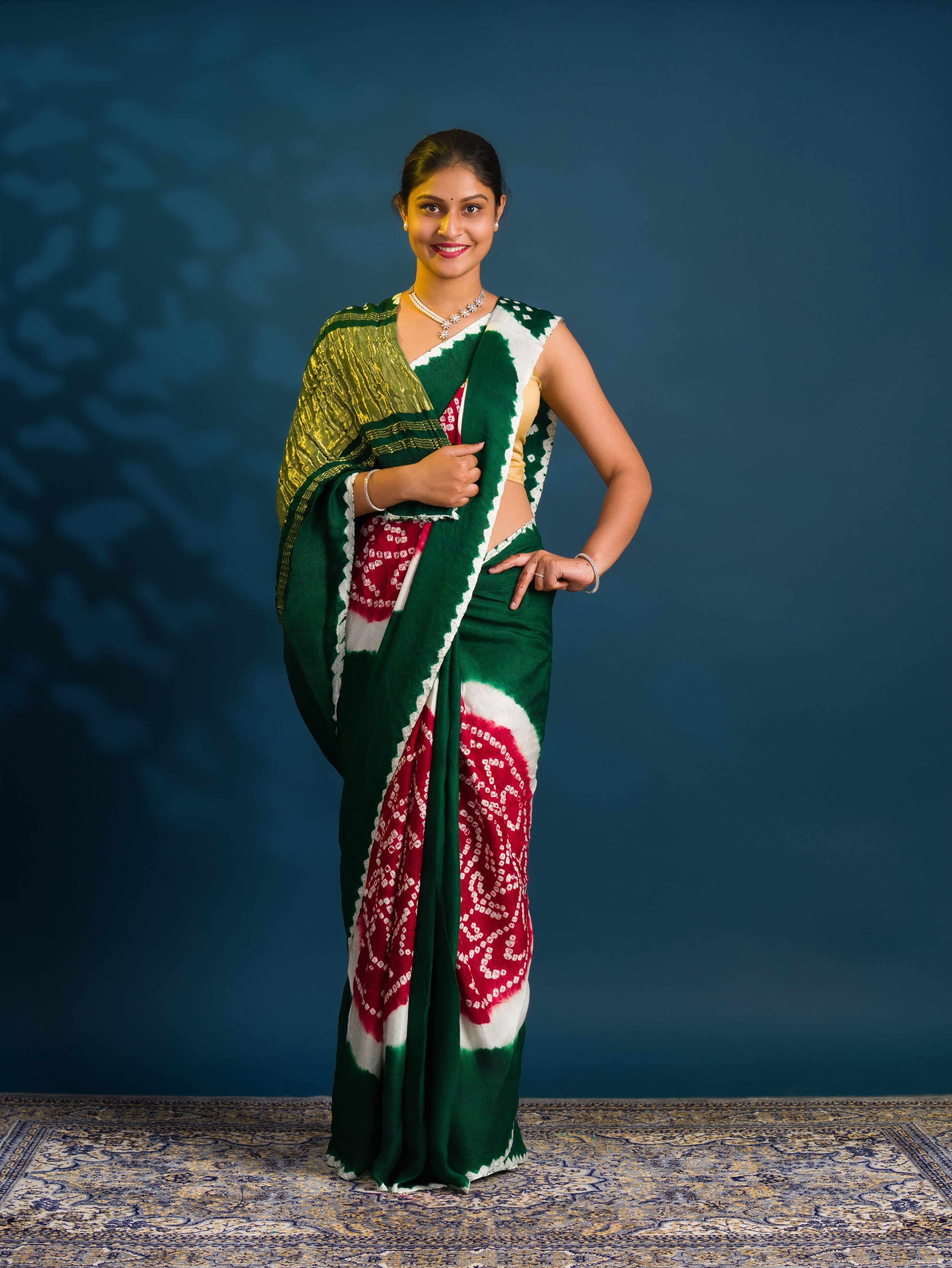 By Bandhani Saree With Festive Wear