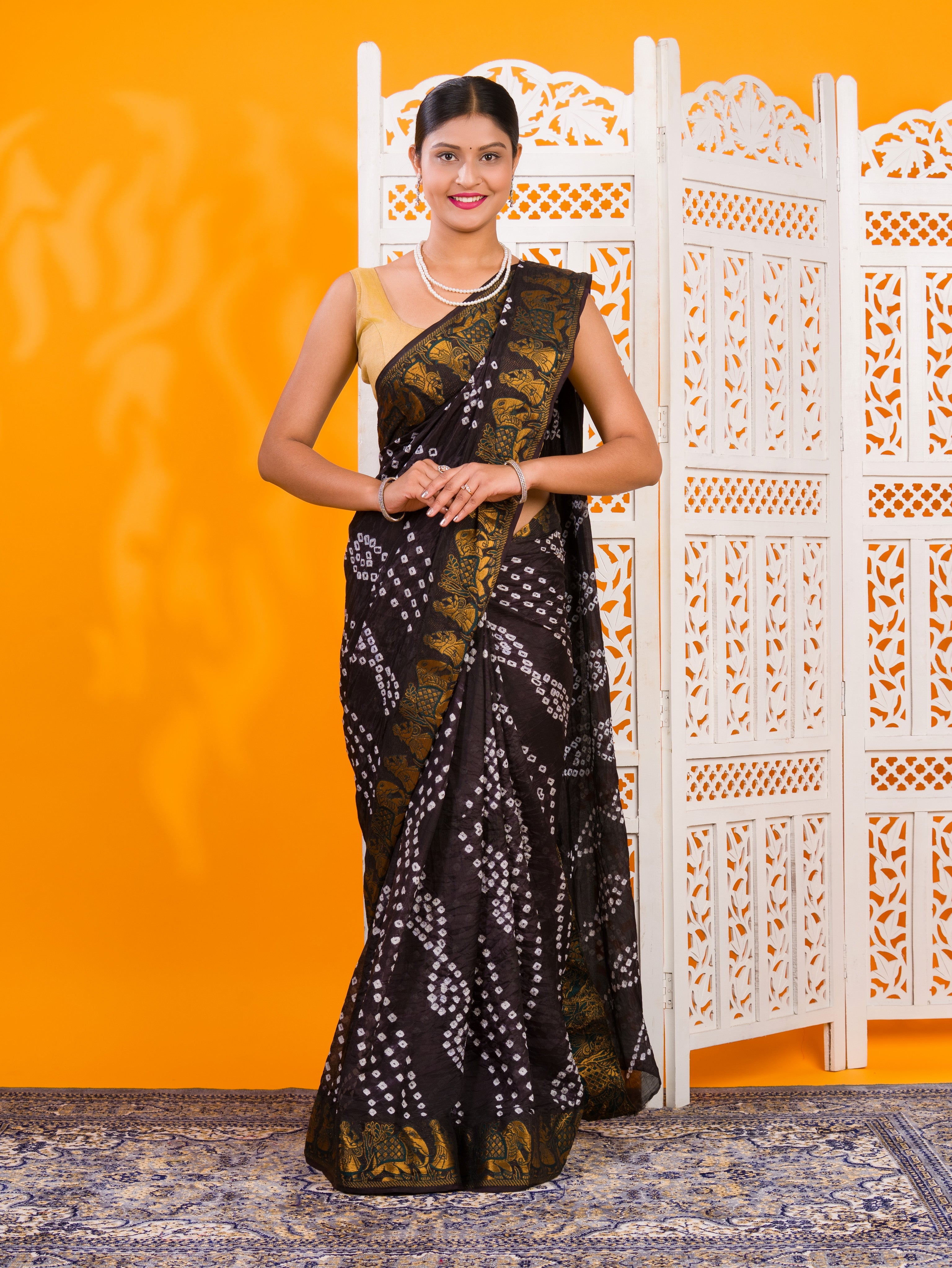 By Bandhani Saree With Festive Wear