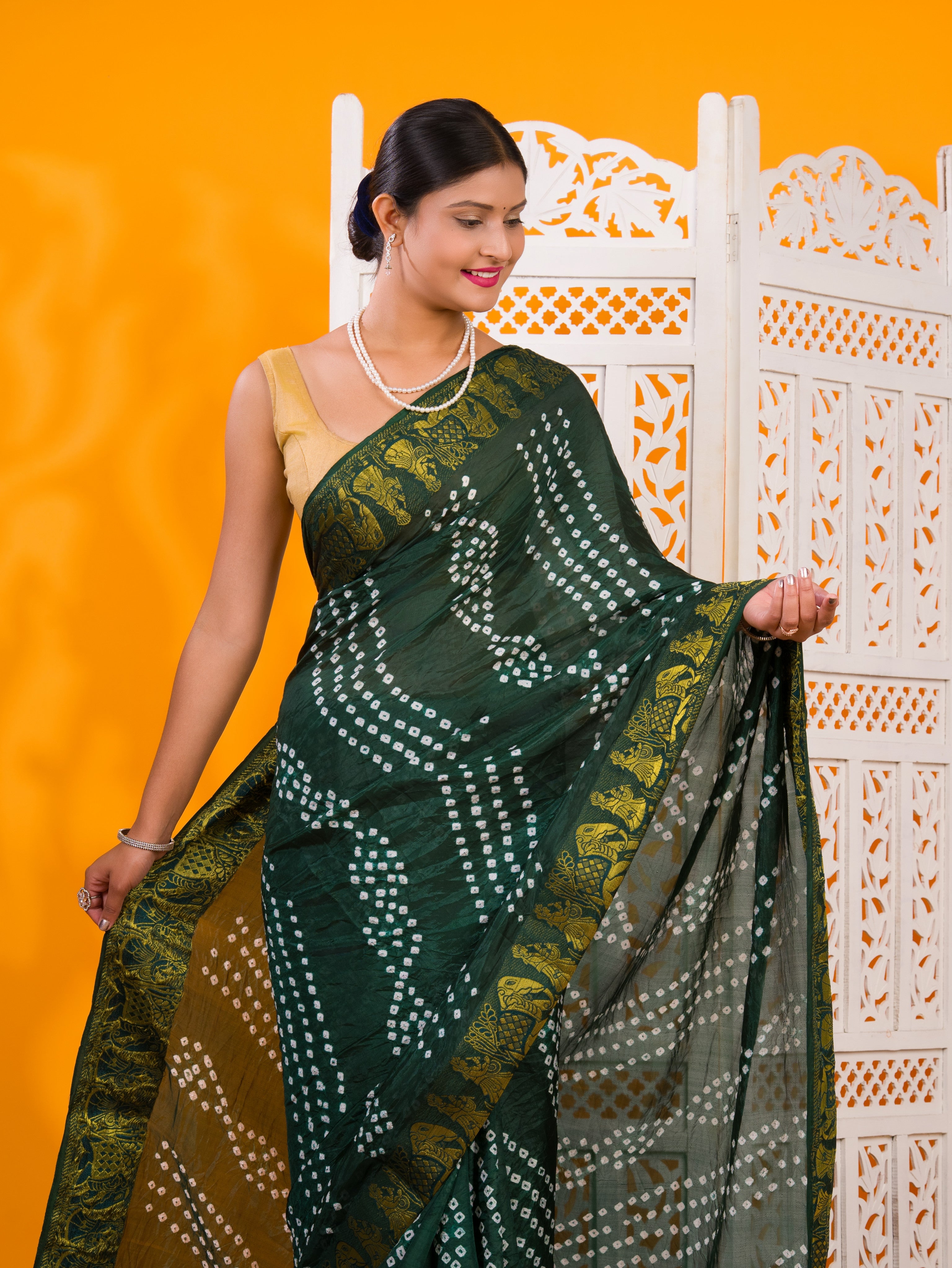 By Bandhani Saree With Festive Wear