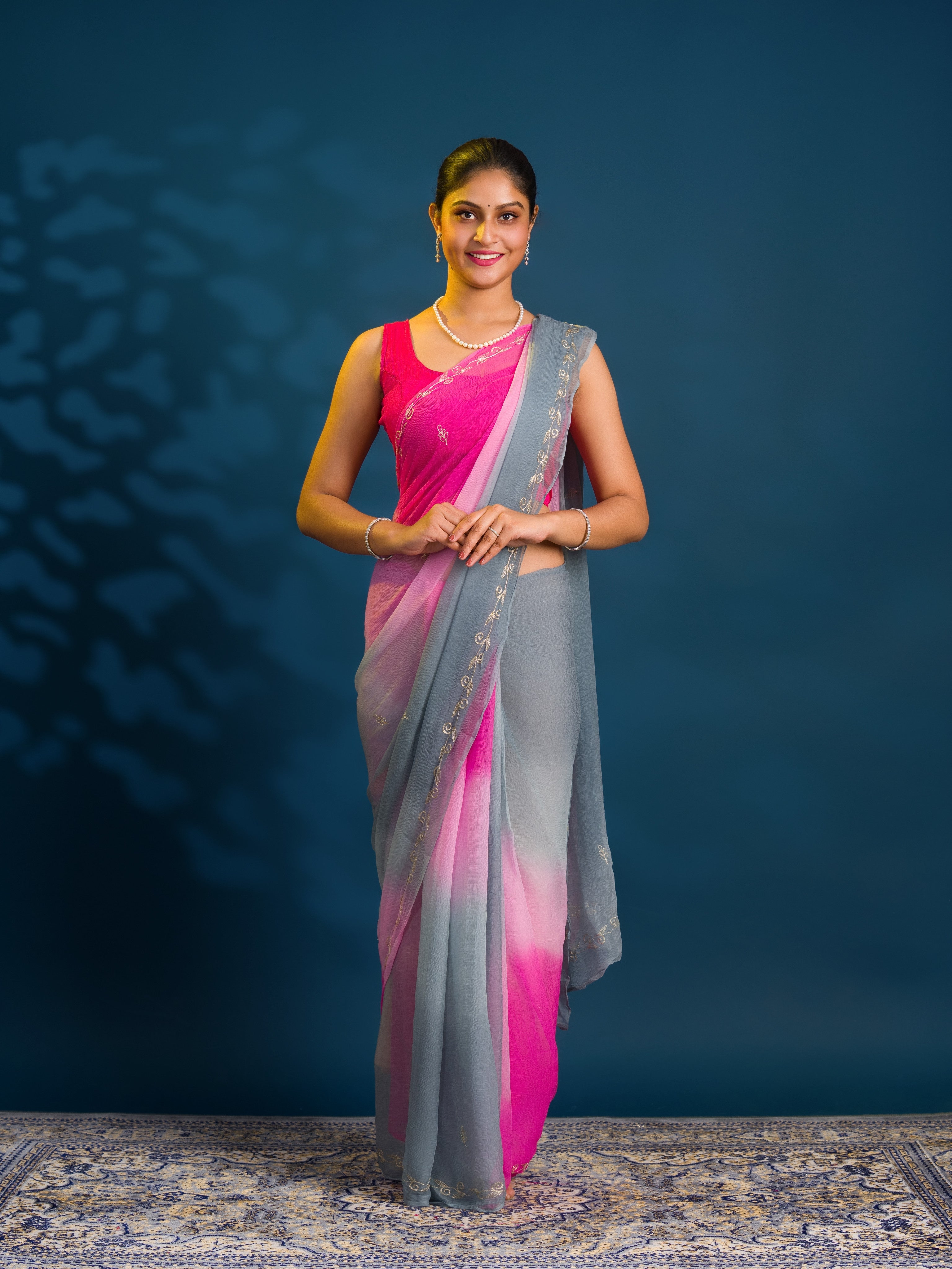 By Rajputi Style Saree With Party Wear