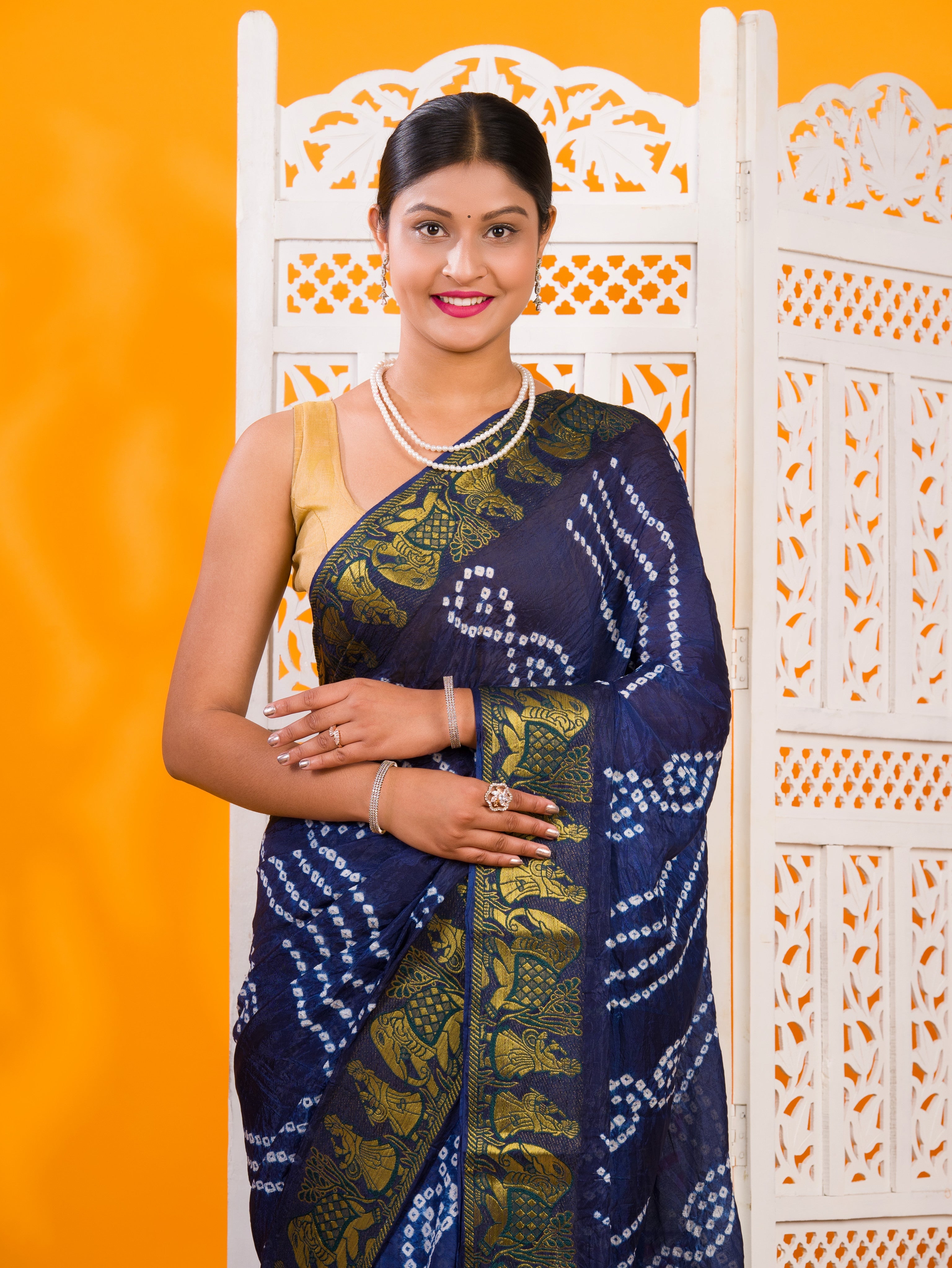 By Bandhani Saree With Festive Wear