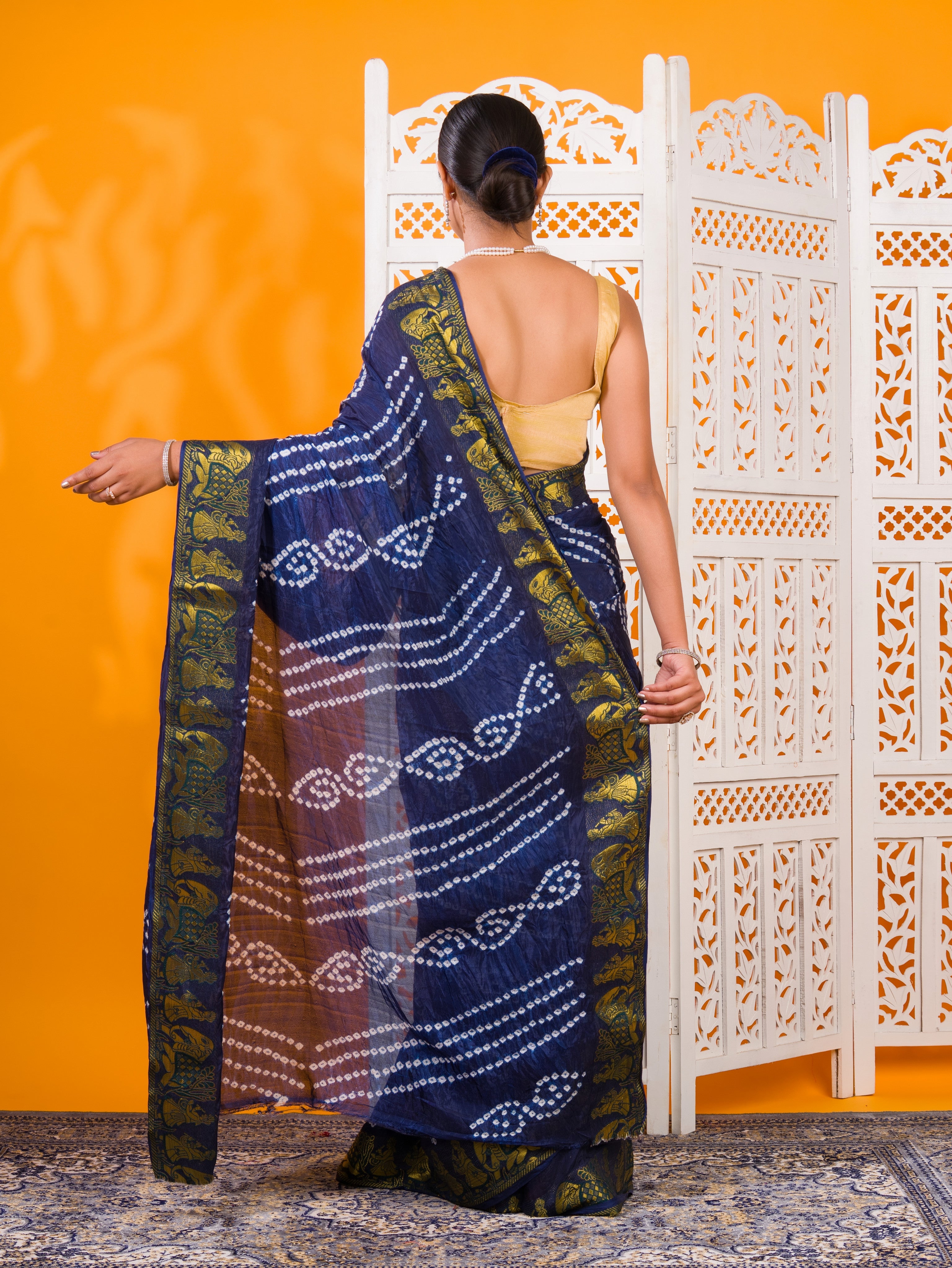 By Bandhani Saree With Festive Wear