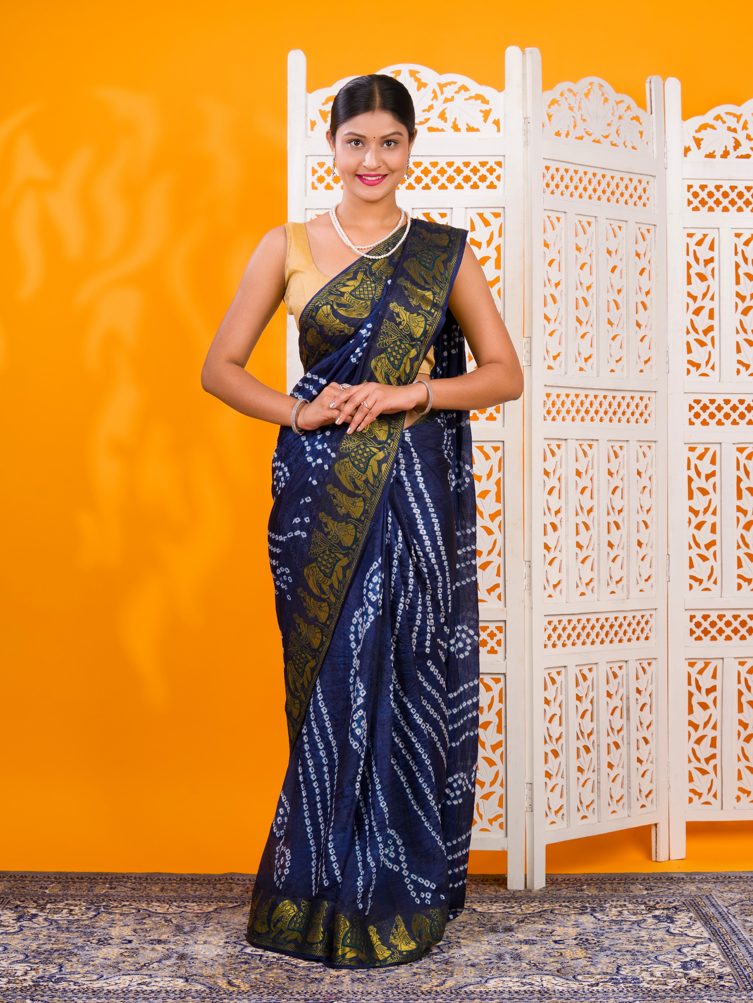 By Bandhani Saree With Festive Wear
