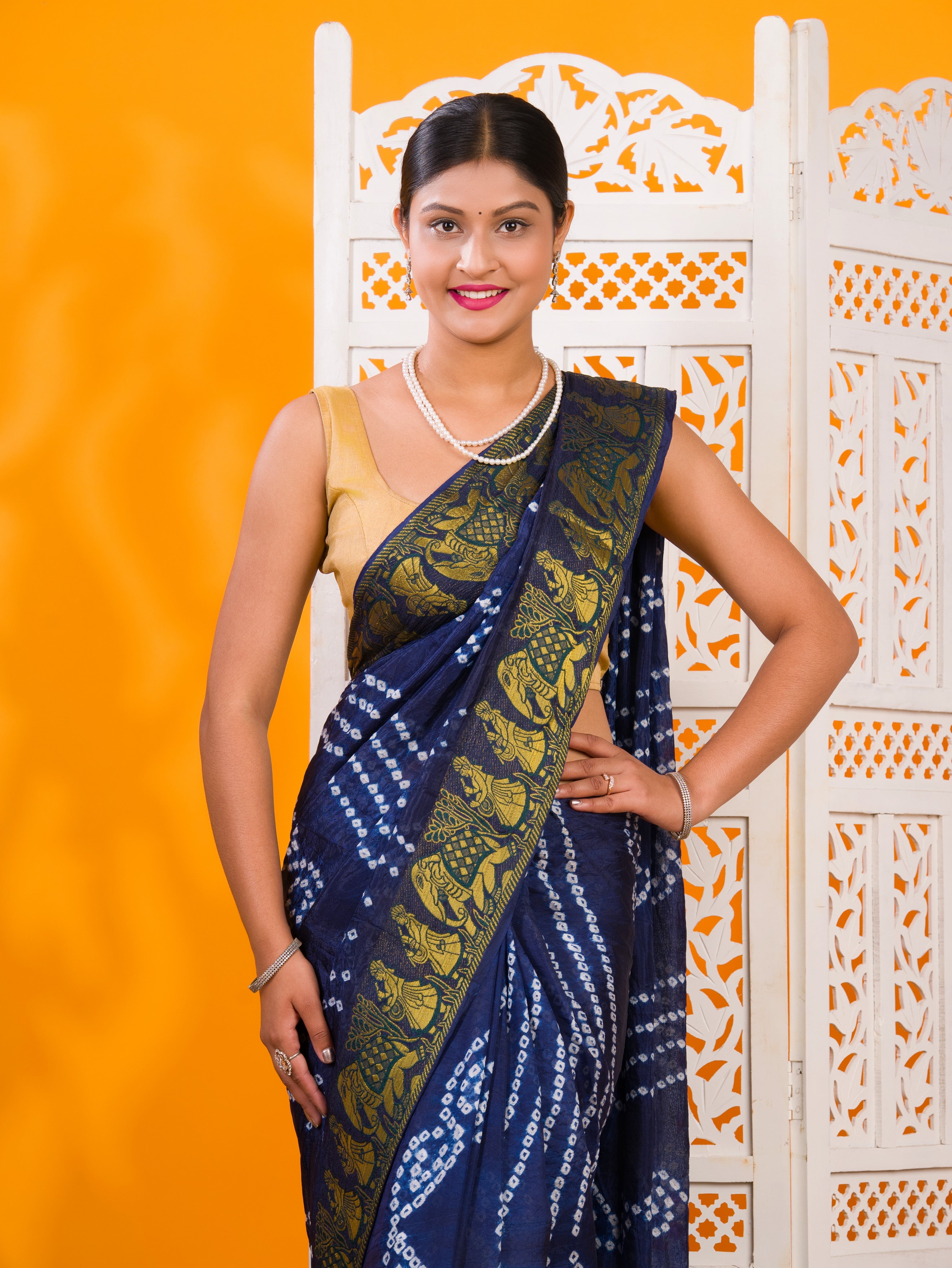 By Bandhani Saree With Festive Wear