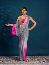 By Rajputi Style Saree With Party Wear