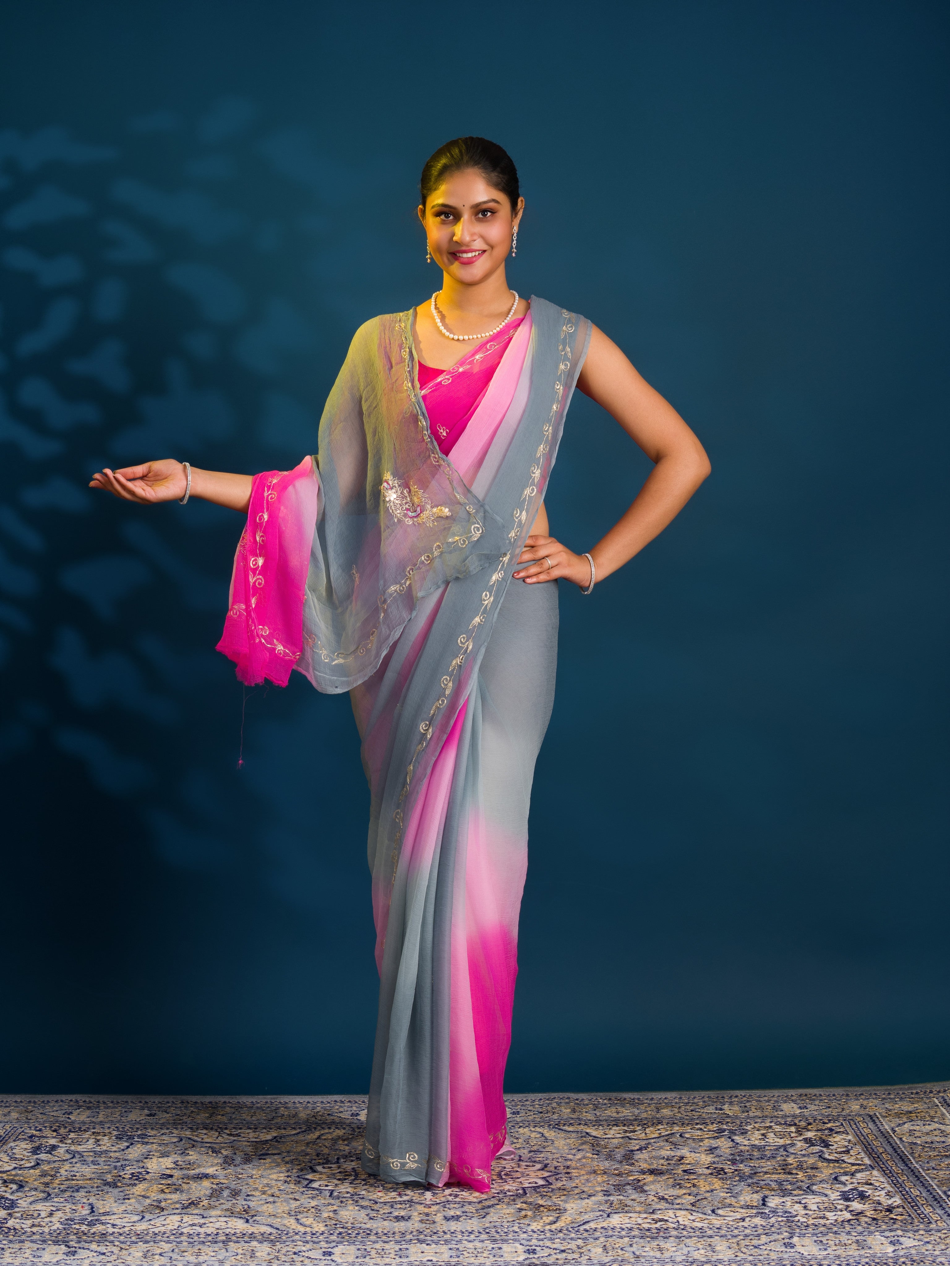 By Rajputi Style Saree With Party Wear