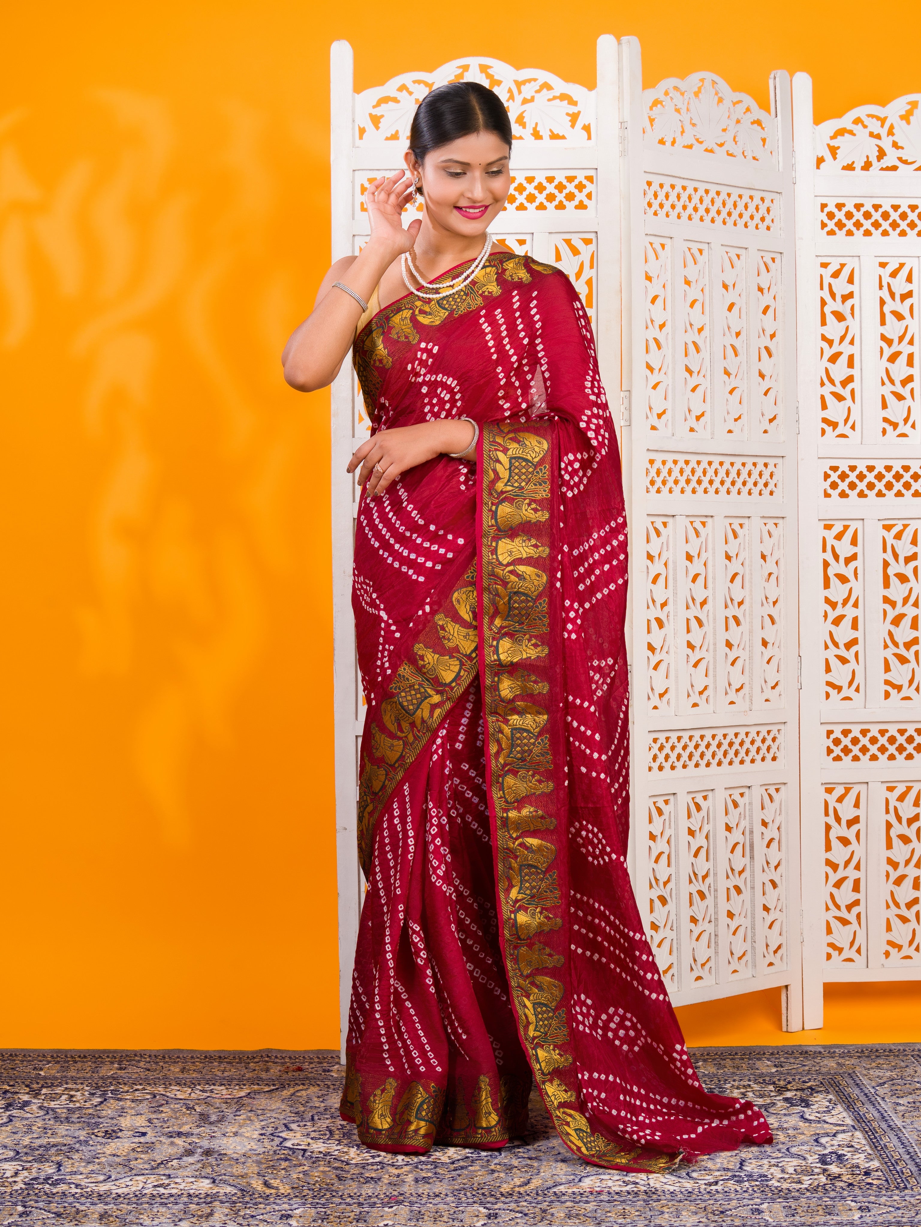 By Bandhani Saree With Festive Wear