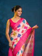 By Bandhani SareeWith Zari Border Work
