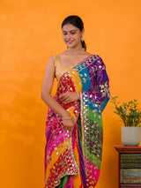 gotapati work saree in multi colour
