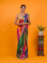 gotapati work saree in multi colour