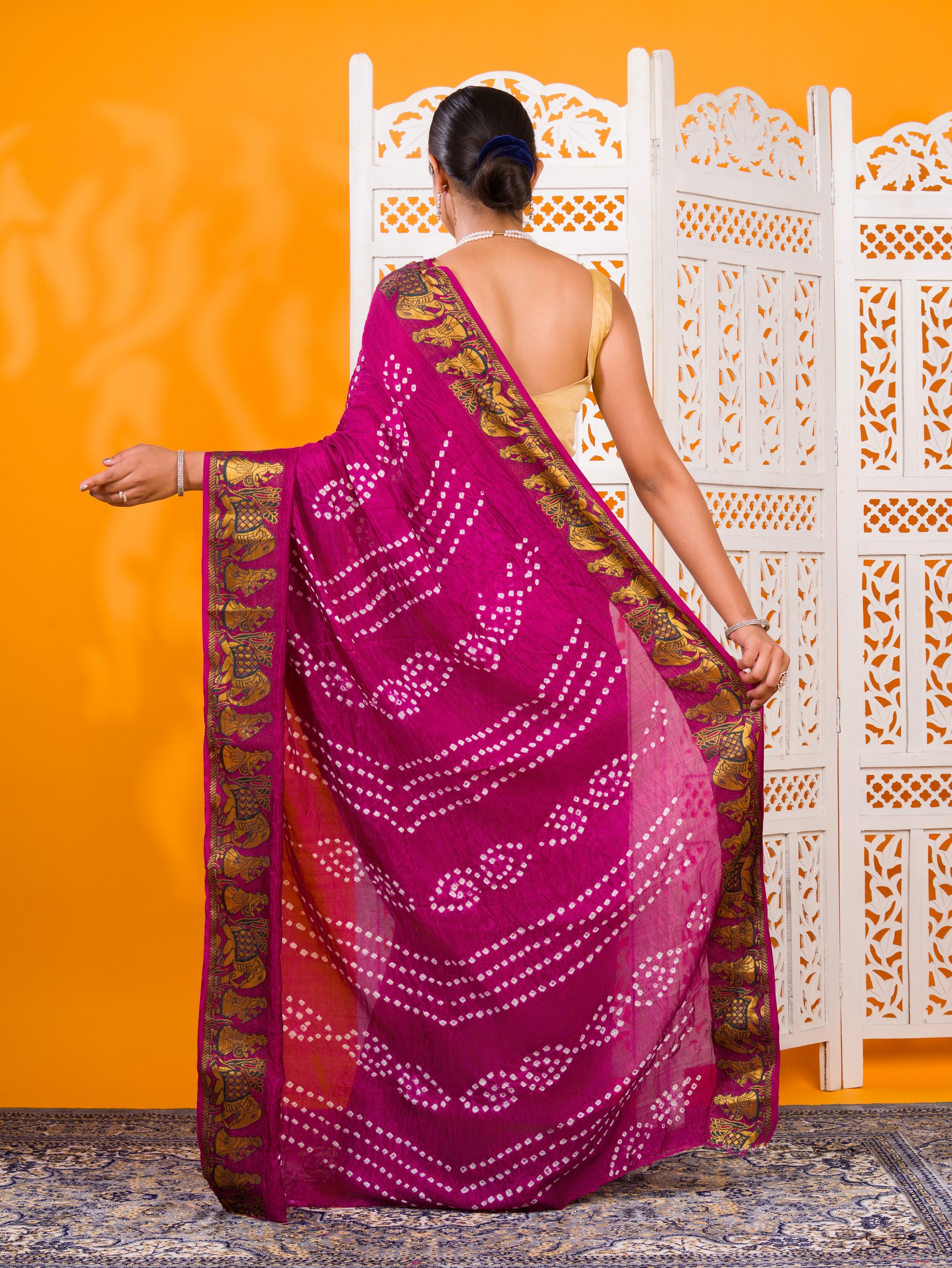 KcPc New Elegant Art Silk Bandhani Saree for Festive Wear SUL