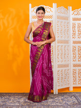 KcPc New Elegant Art Silk Bandhani Saree for Festive Wear SUL