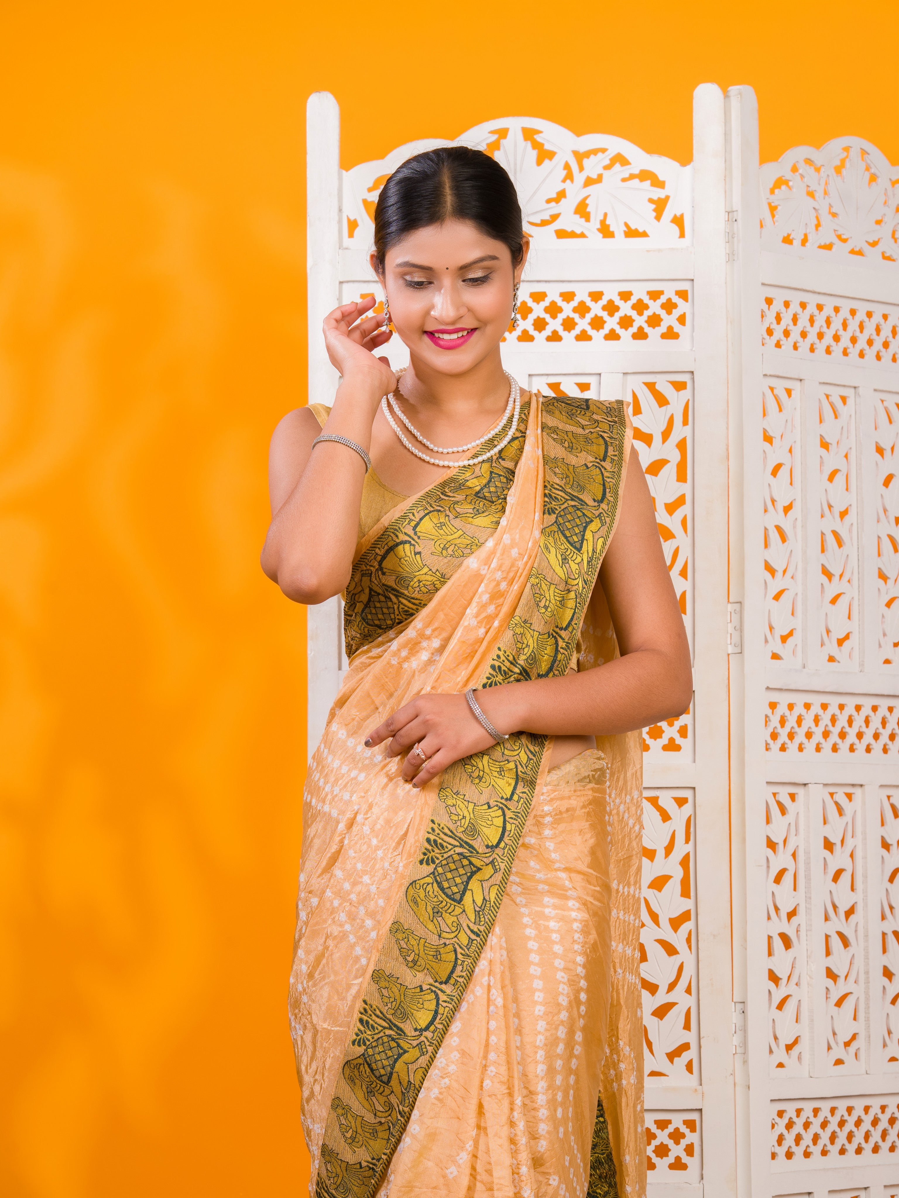 By Bandhani Saree With Festive Wear