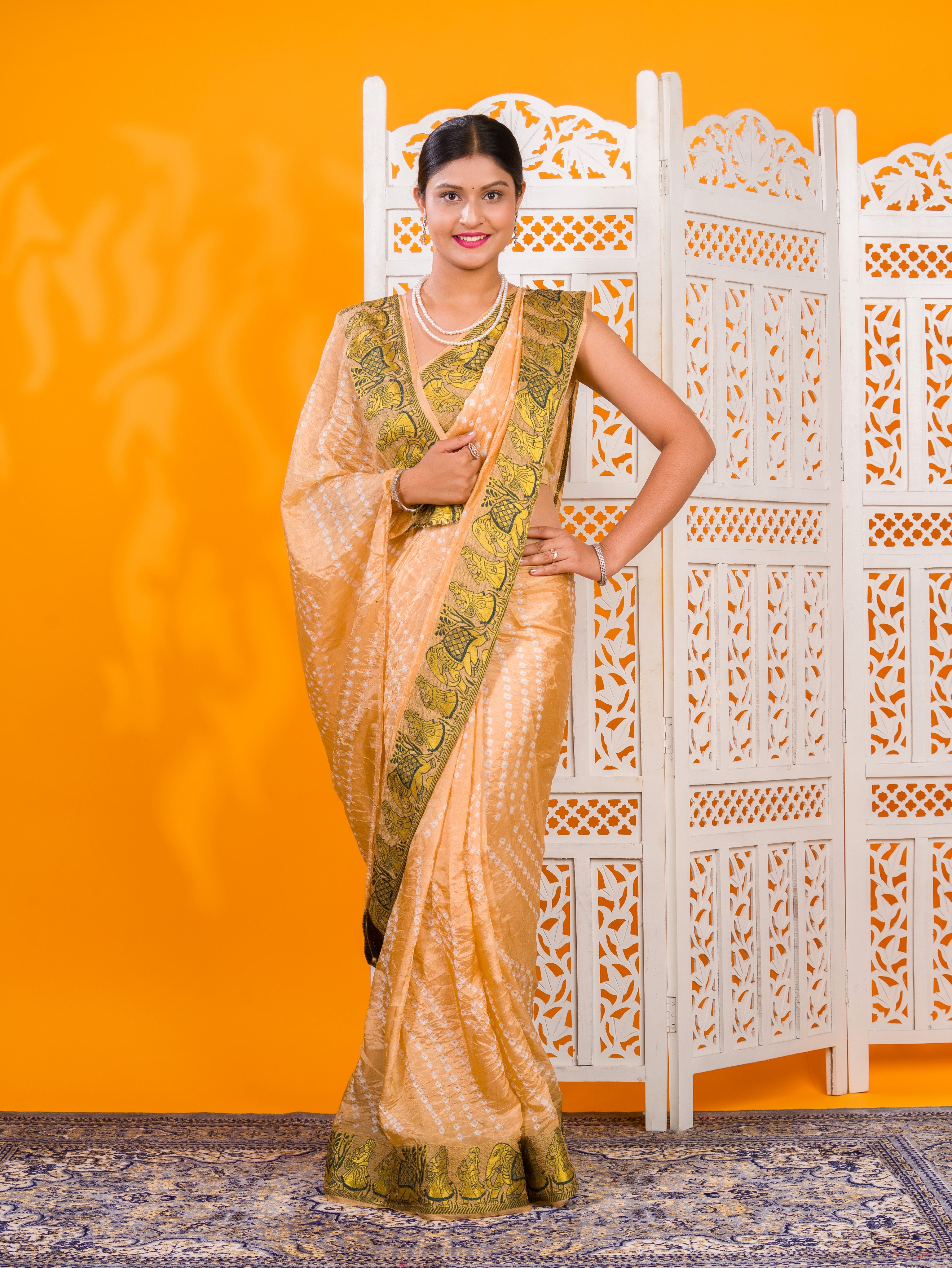 By Bandhani Saree With Festive Wear
