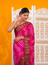 KcPc New Premium Art Silk Saree with Traditional Bandhani TouchSUL