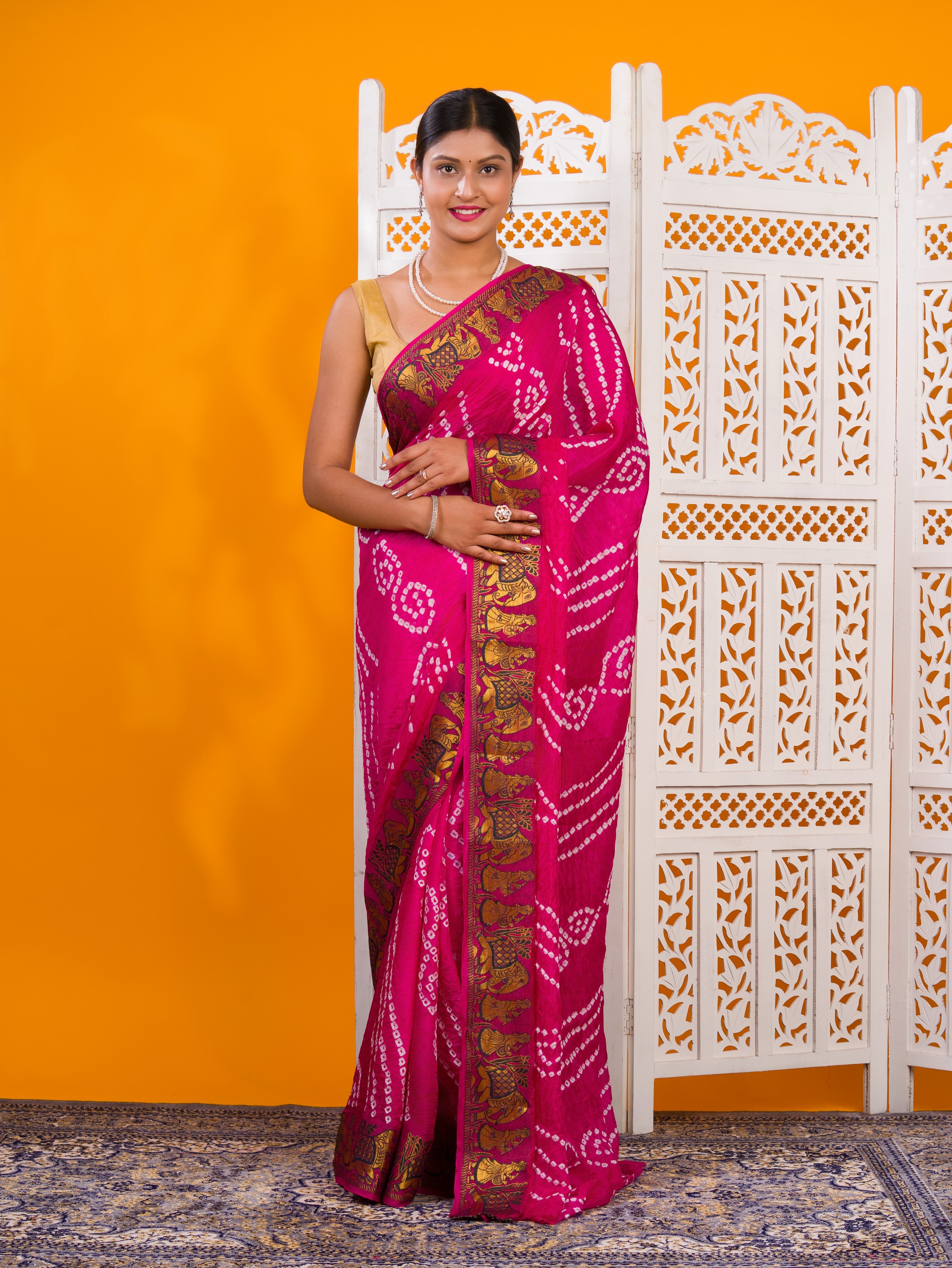 KcPc New Premium Art Silk Saree with Traditional Bandhani TouchSUL