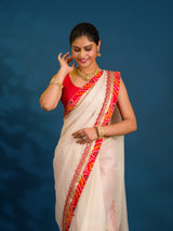 By New One Embroidery Bandhani Border Kota Doriya Saree
