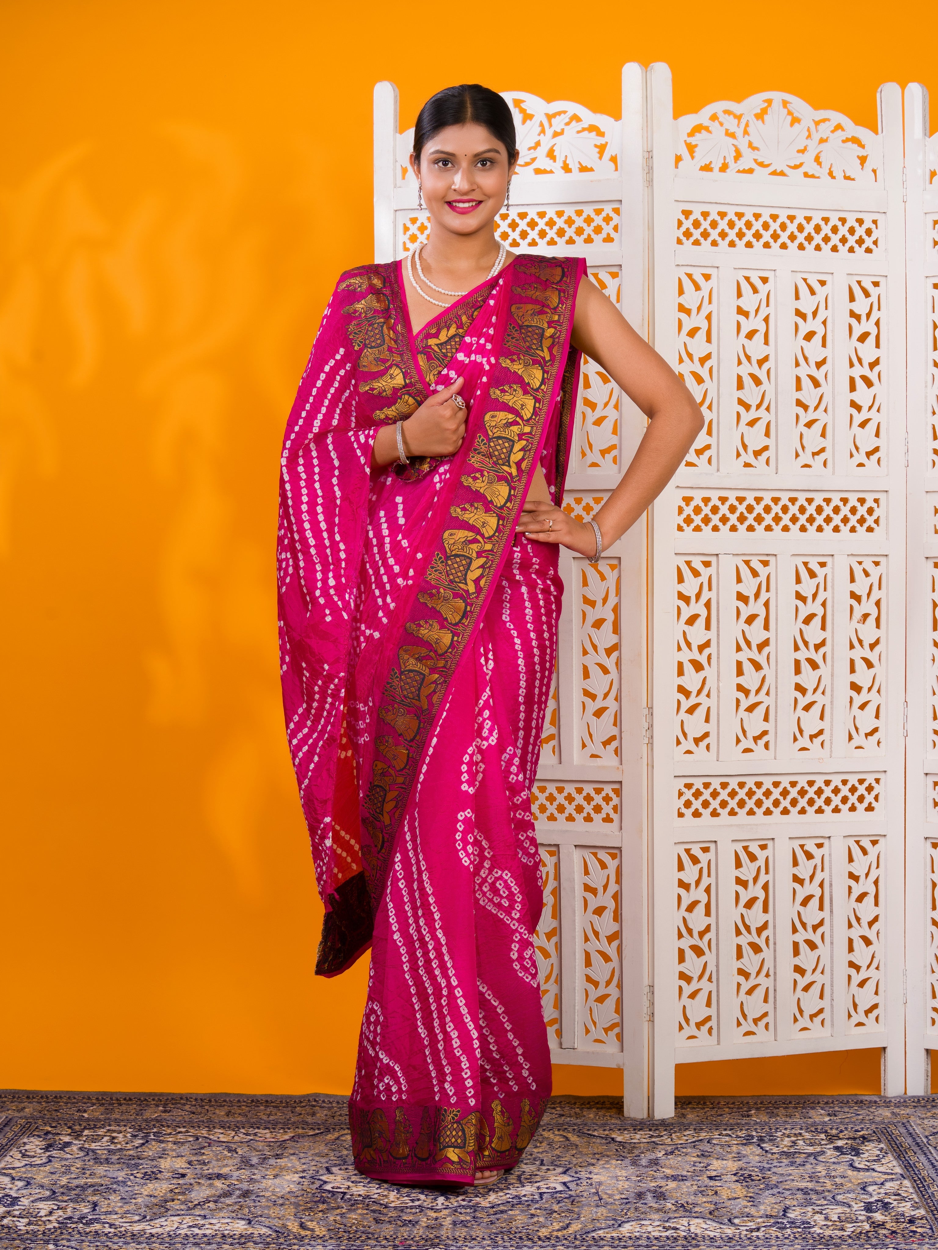 KcPc New Premium Art Silk Saree with Traditional Bandhani TouchSUL