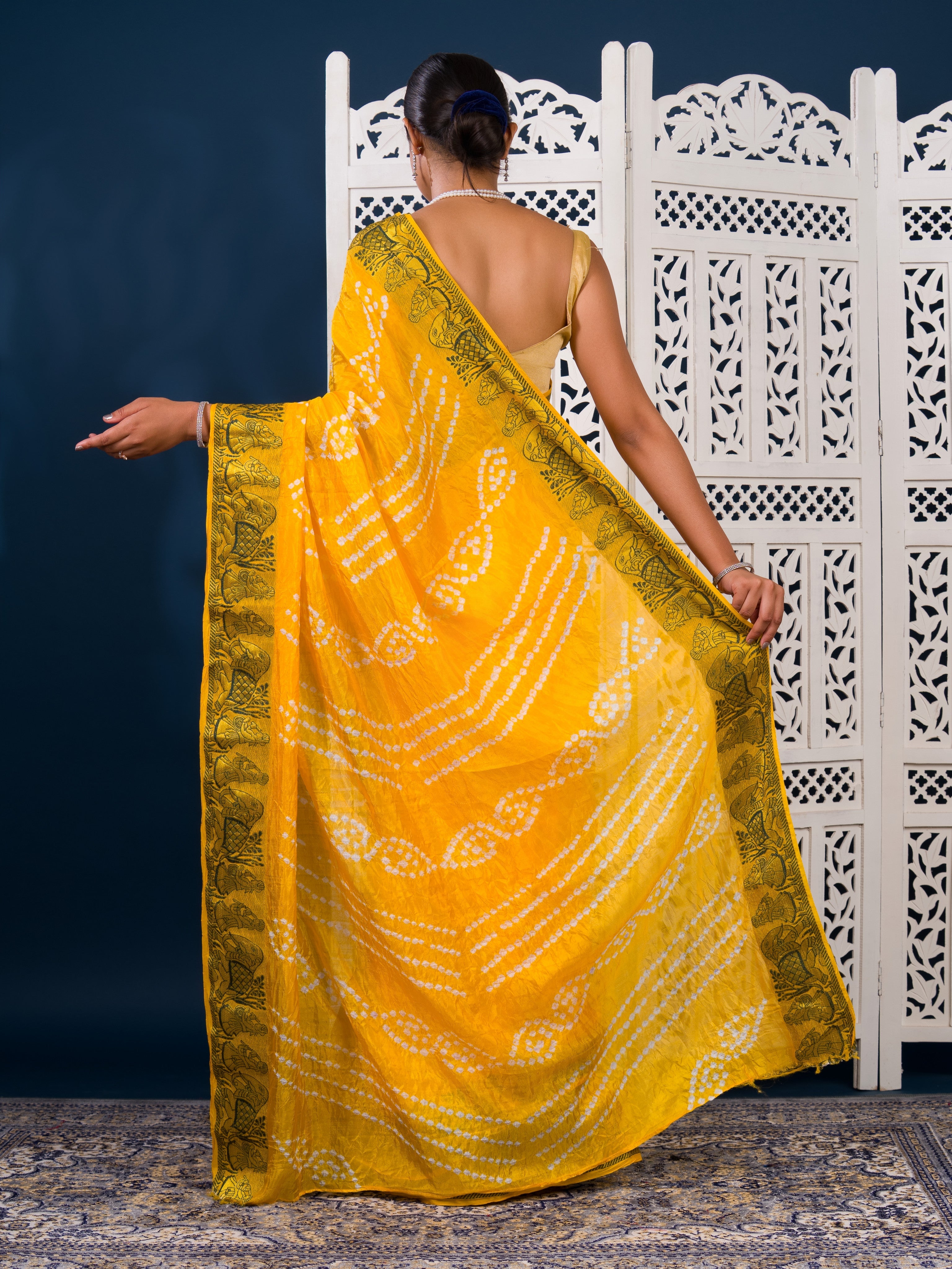 By Bandhani Saree With Festive Wear