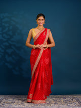 By Bandhani Saree With Wedding Wear