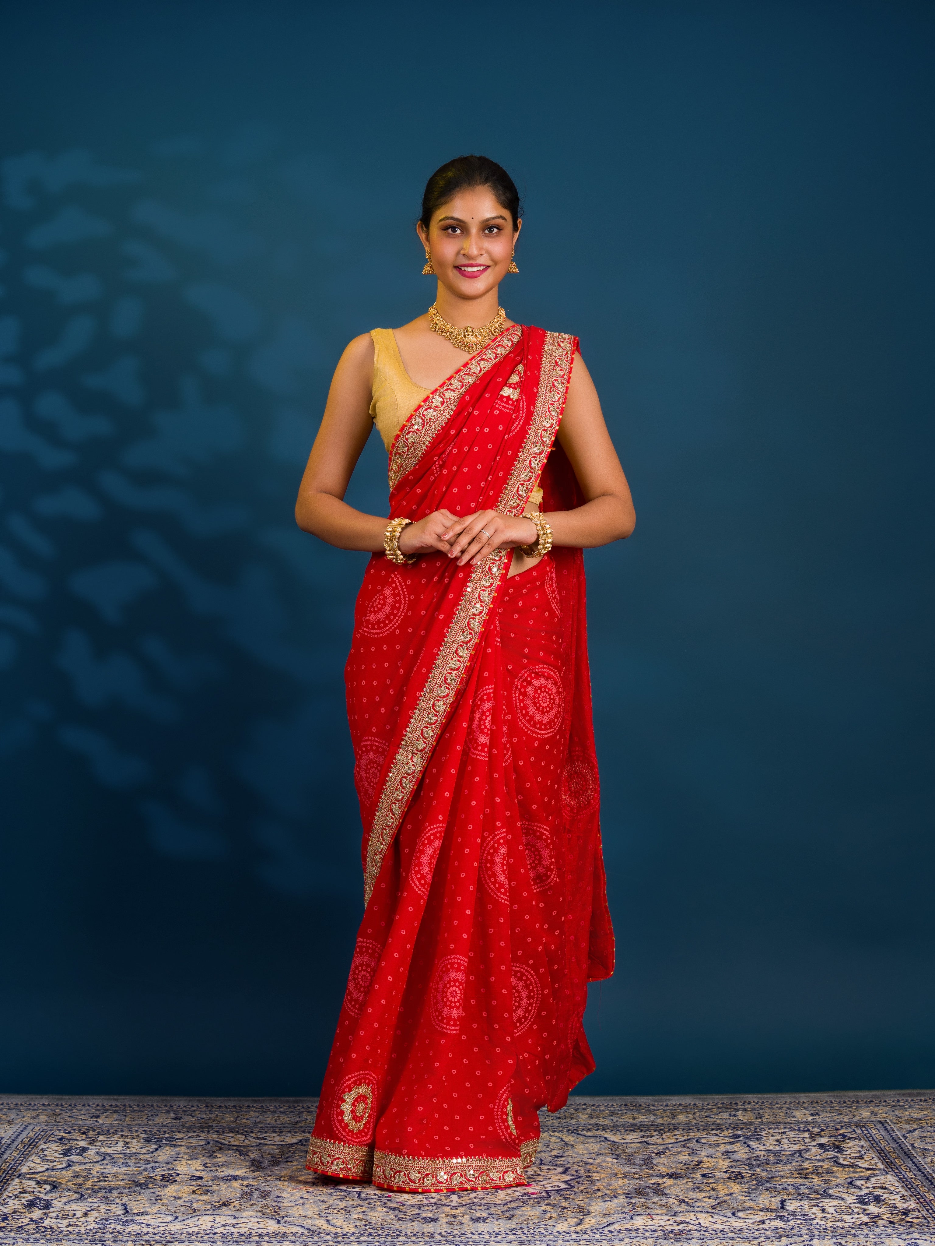 By Bandhani Saree With Wedding Wear