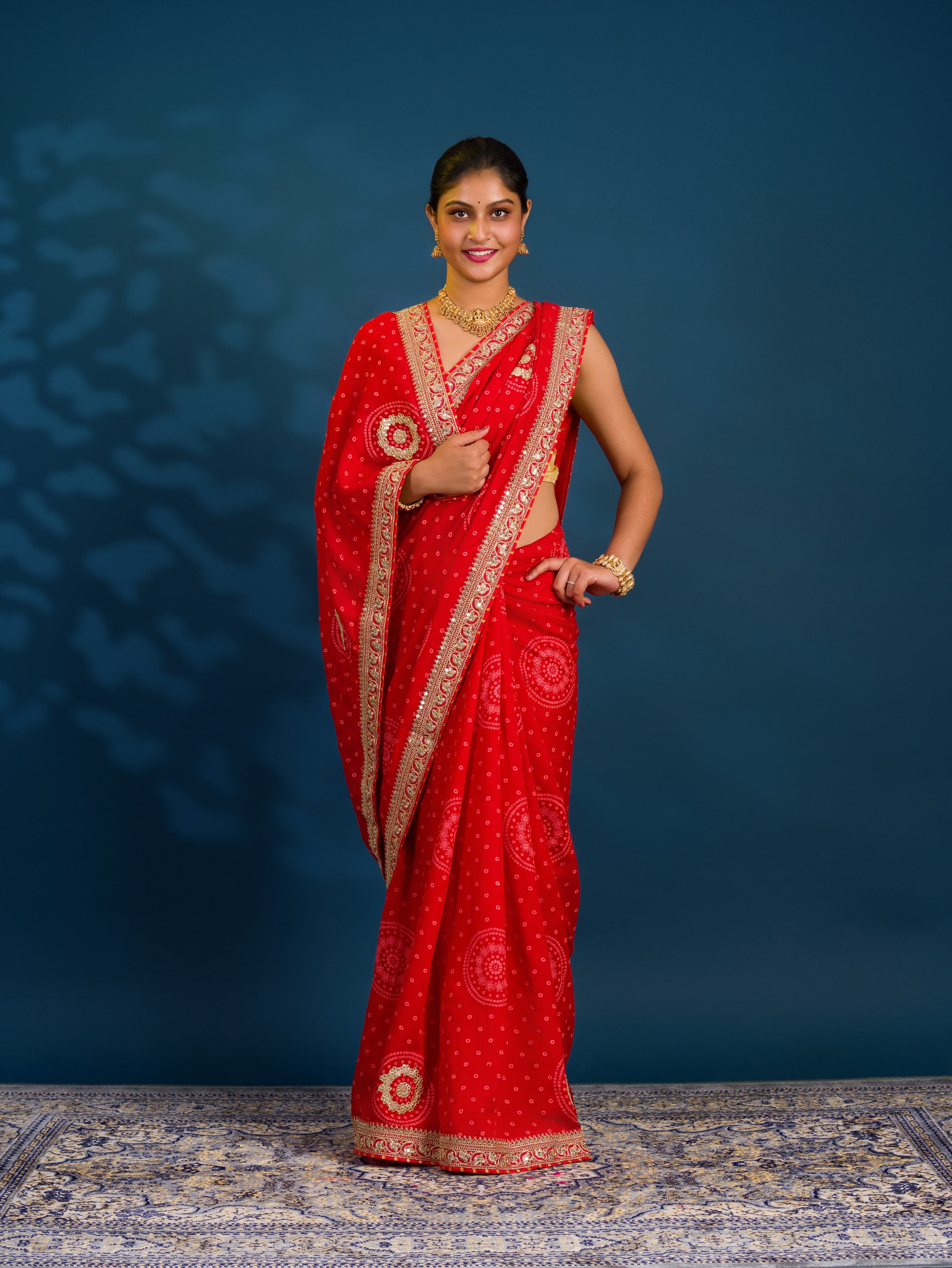 By Bandhani Saree With Wedding Wear