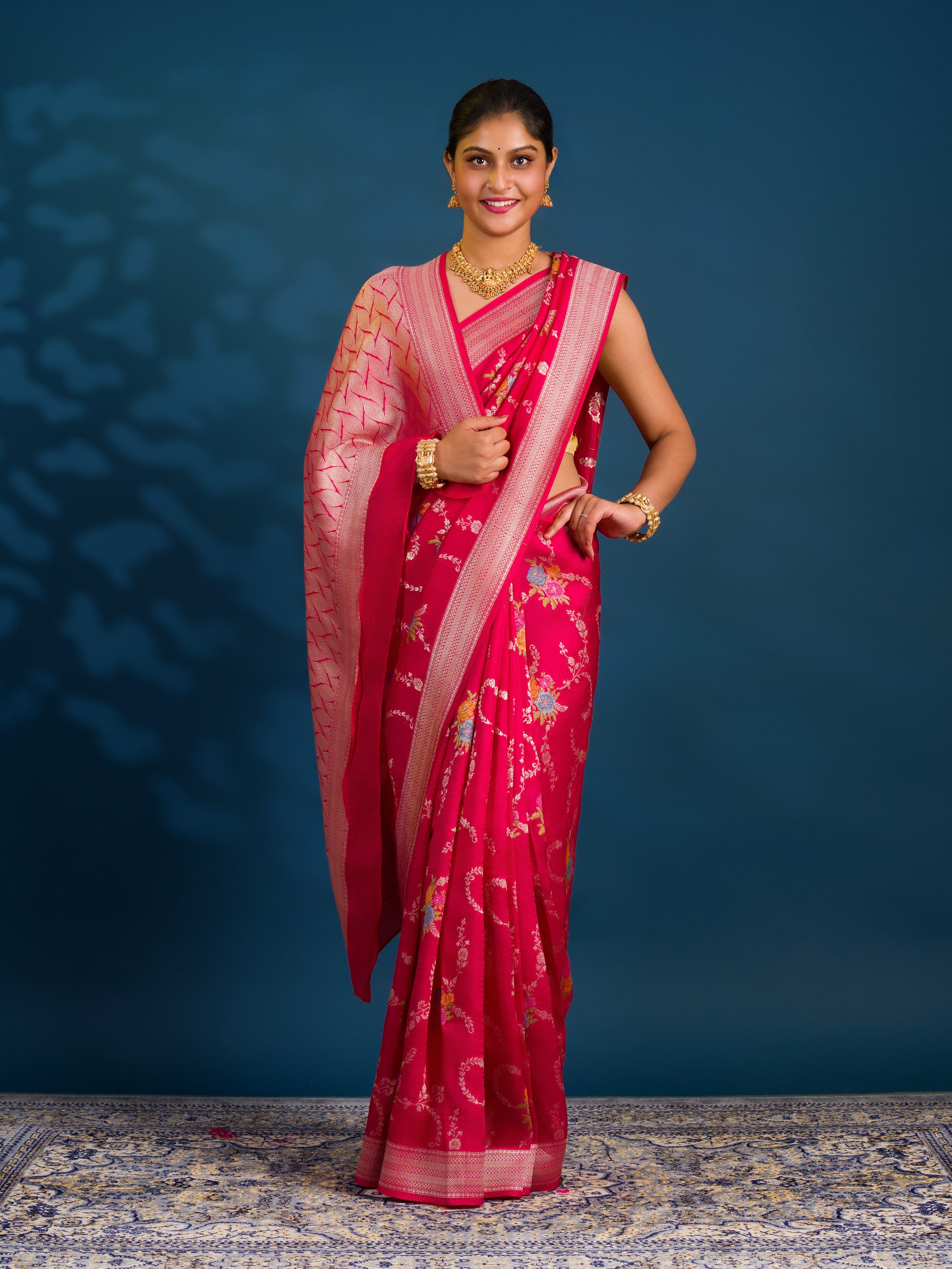 By New H.O Silk Saree with Zari Weaving and Printed