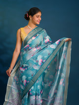 By Printed Style Saree With Zari Border Work