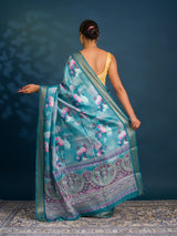 By Printed Style Saree With Zari Border Work