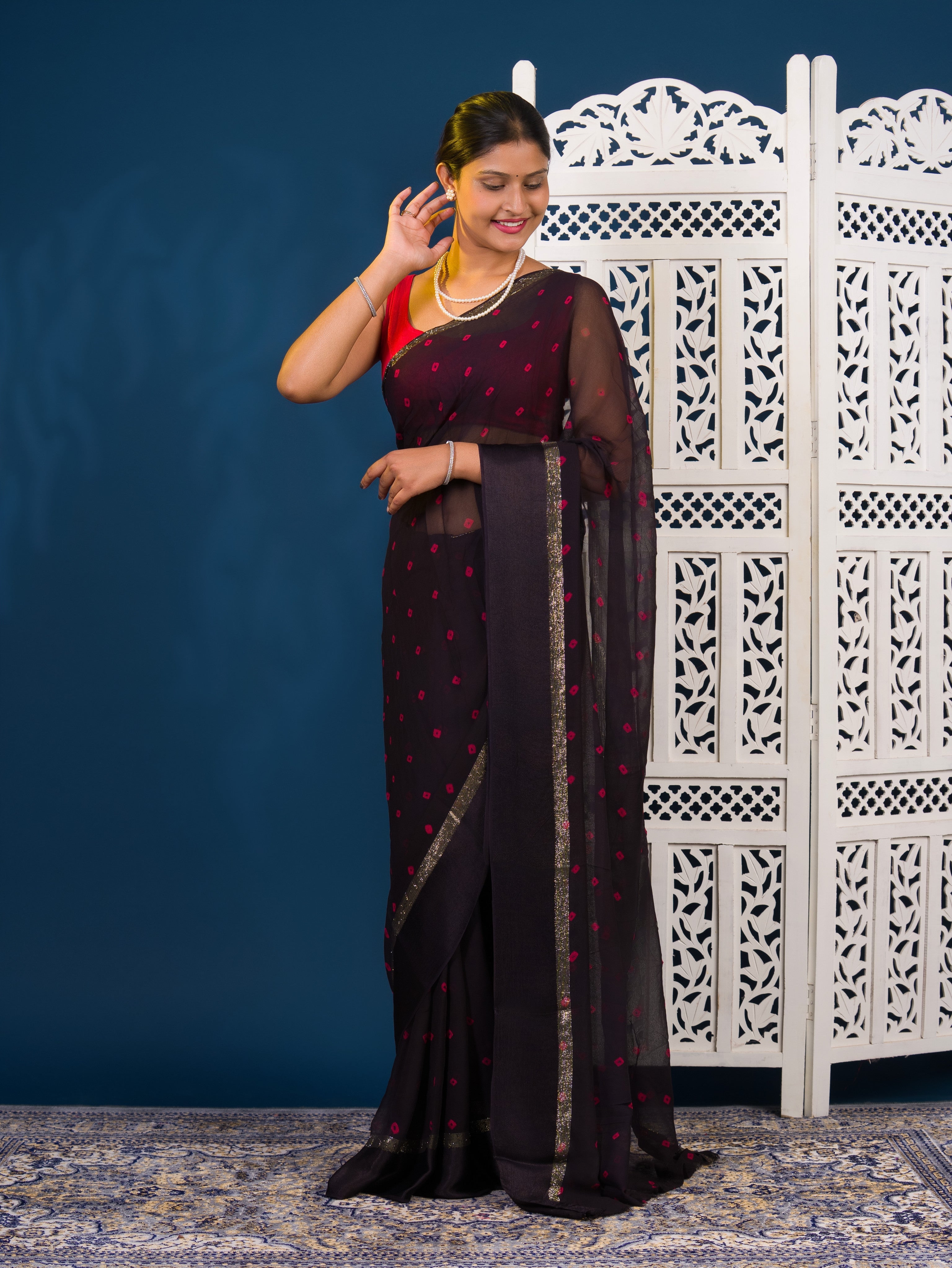 By Bandhani Saree With Casual Wear