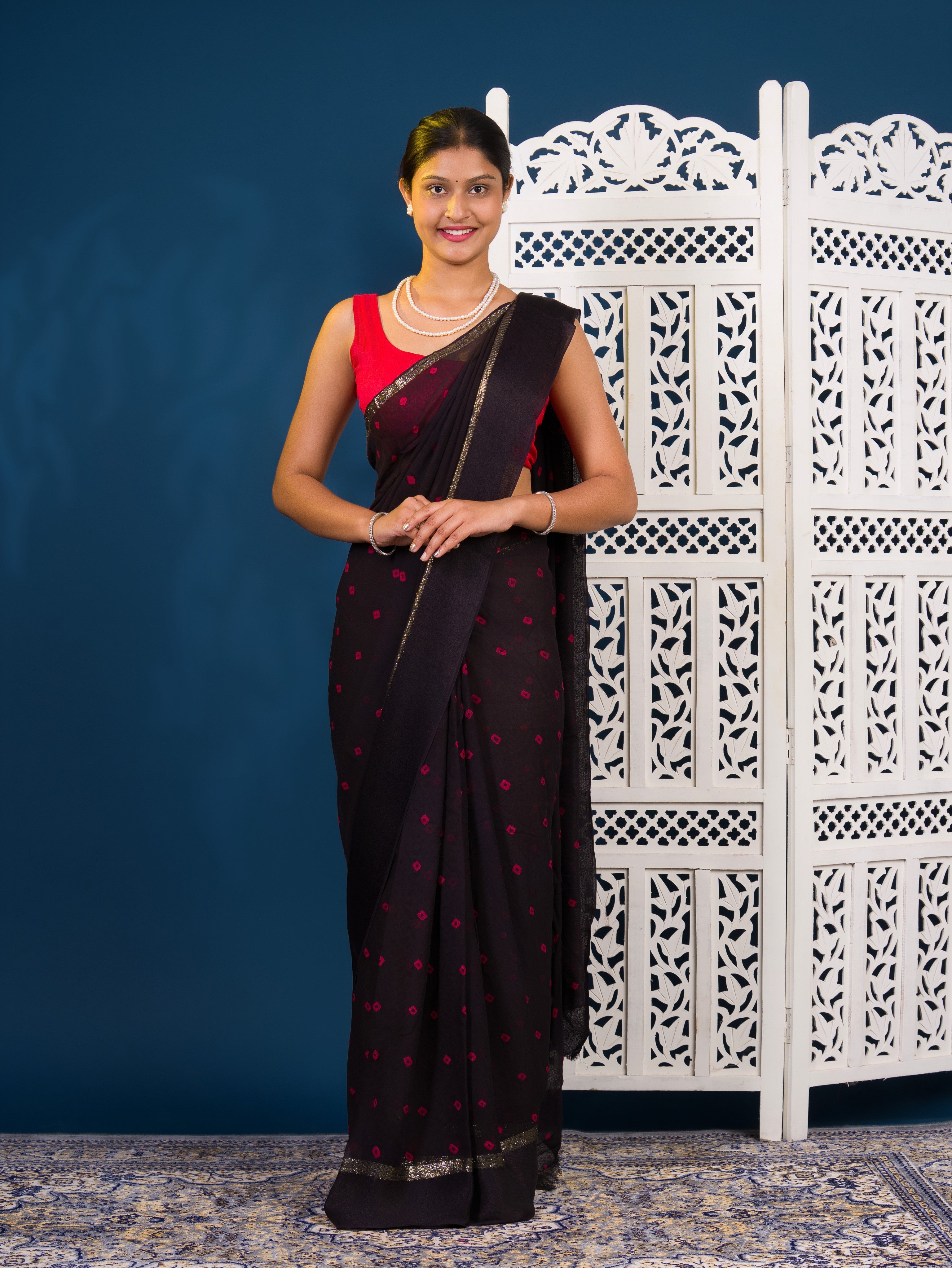 By Bandhani Saree With Casual Wear