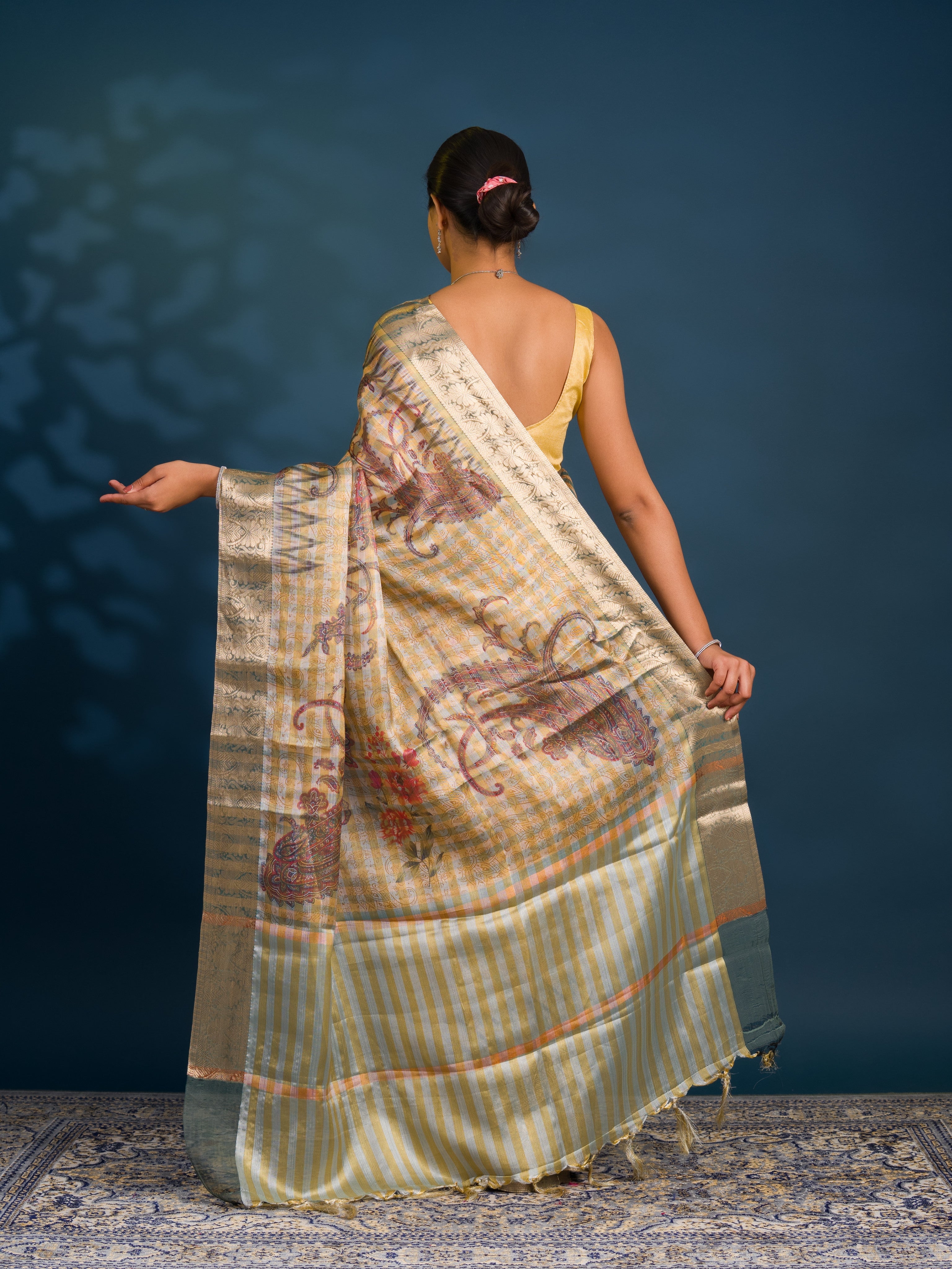 By New Latest Printed Style With Zari weaving Saree