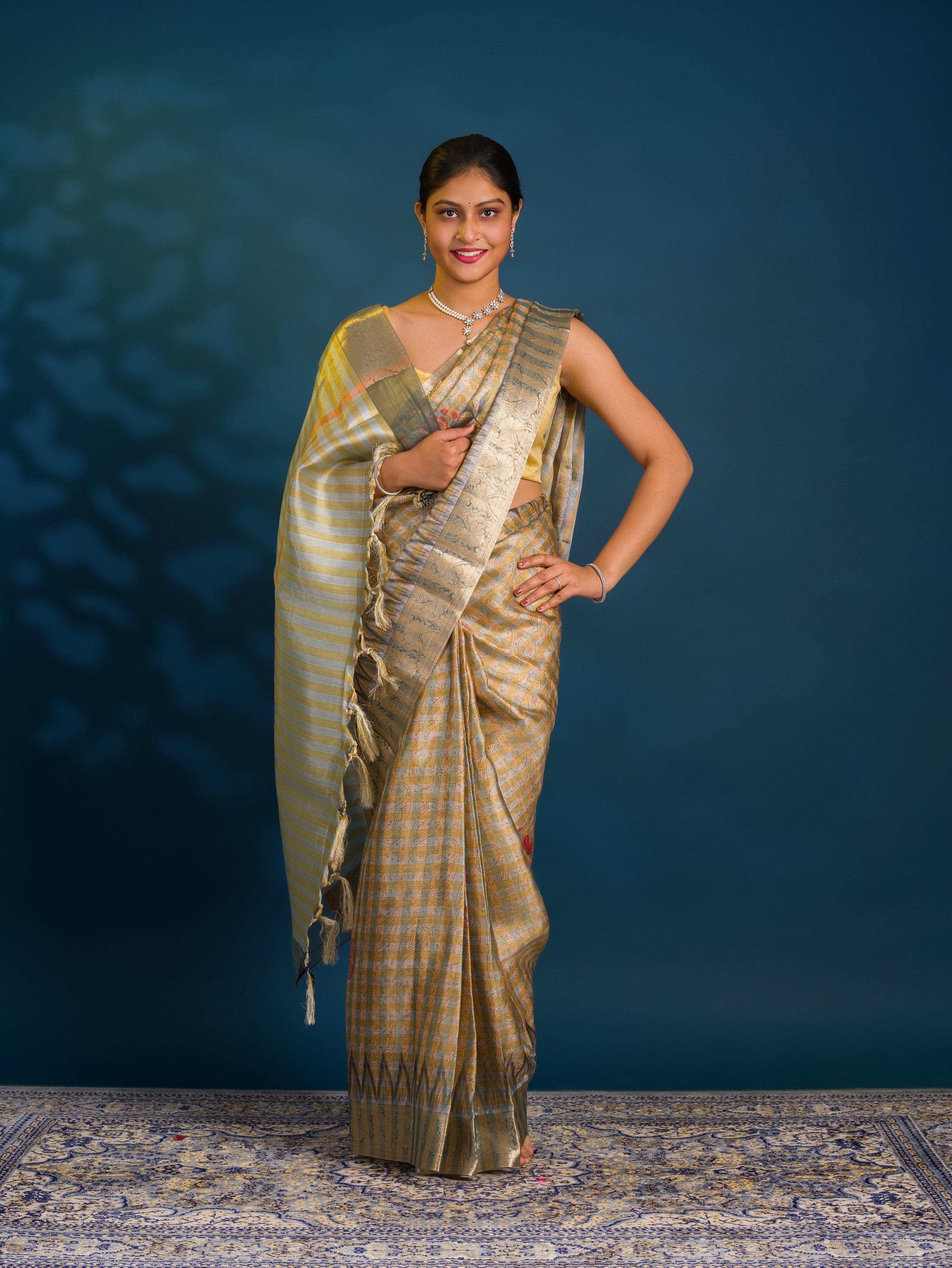 By New Latest Printed Style With Zari weaving Saree